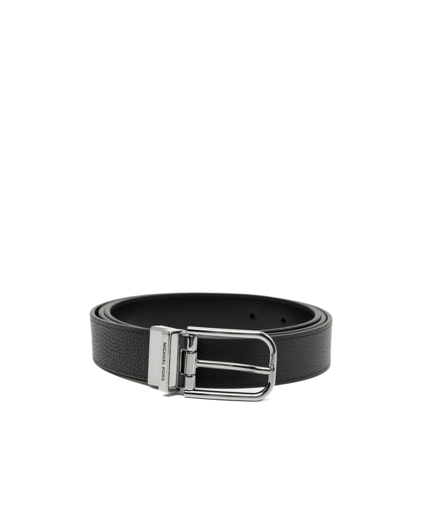Michael Kors Textured Belt Featuring Metal Buckle In Black