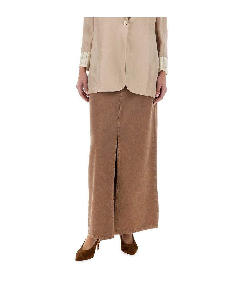 ALYSI LOGO-PATCH MAXI SKIRT