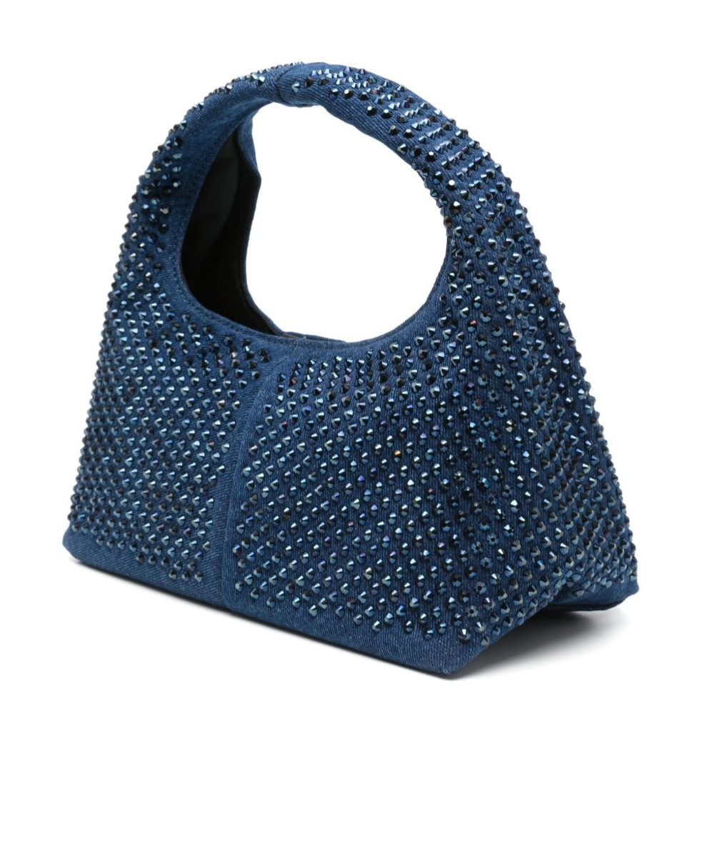 Marc Jacobs Textured Blue Shoulder Bag With Sparkling Embellishments In Blue