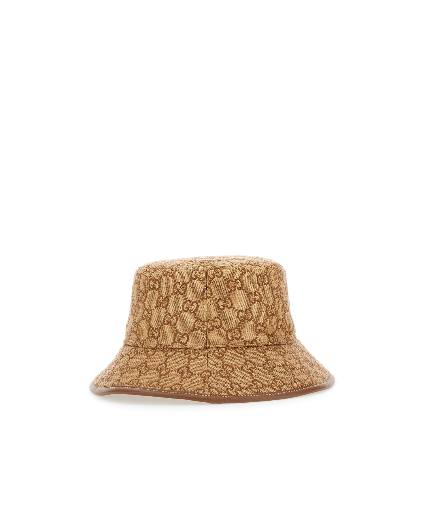 Gucci Wide Brim Stitched Detailing Hat In Nude