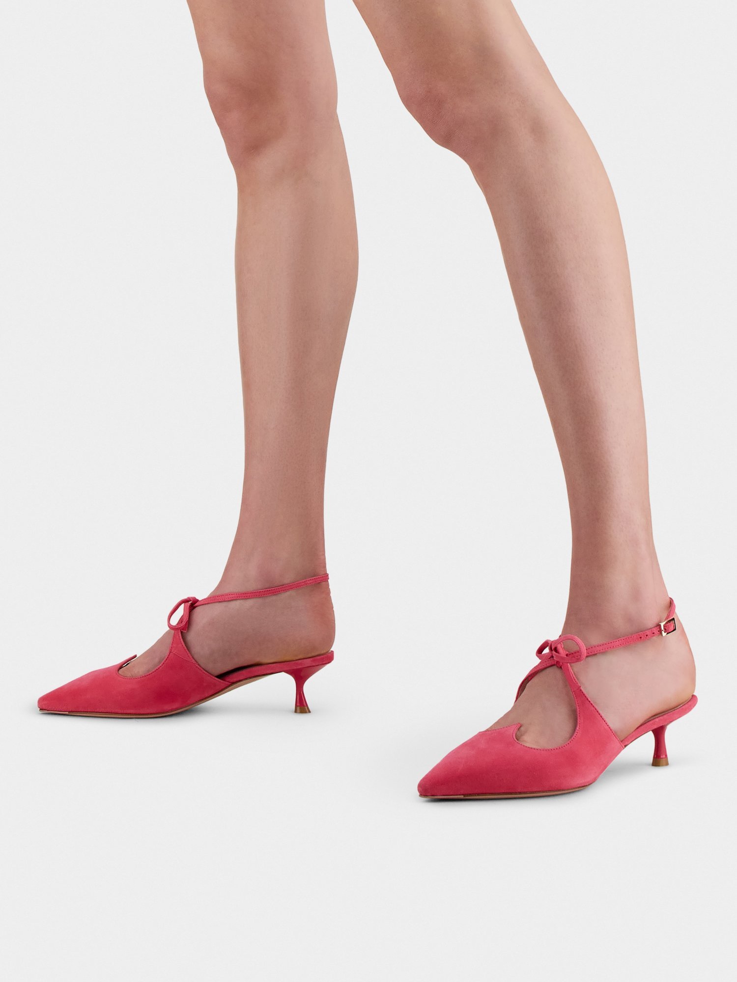 ROGER VIVIER I LOVE VIVIER BOW SLINGBACK MULES IN SUEDE