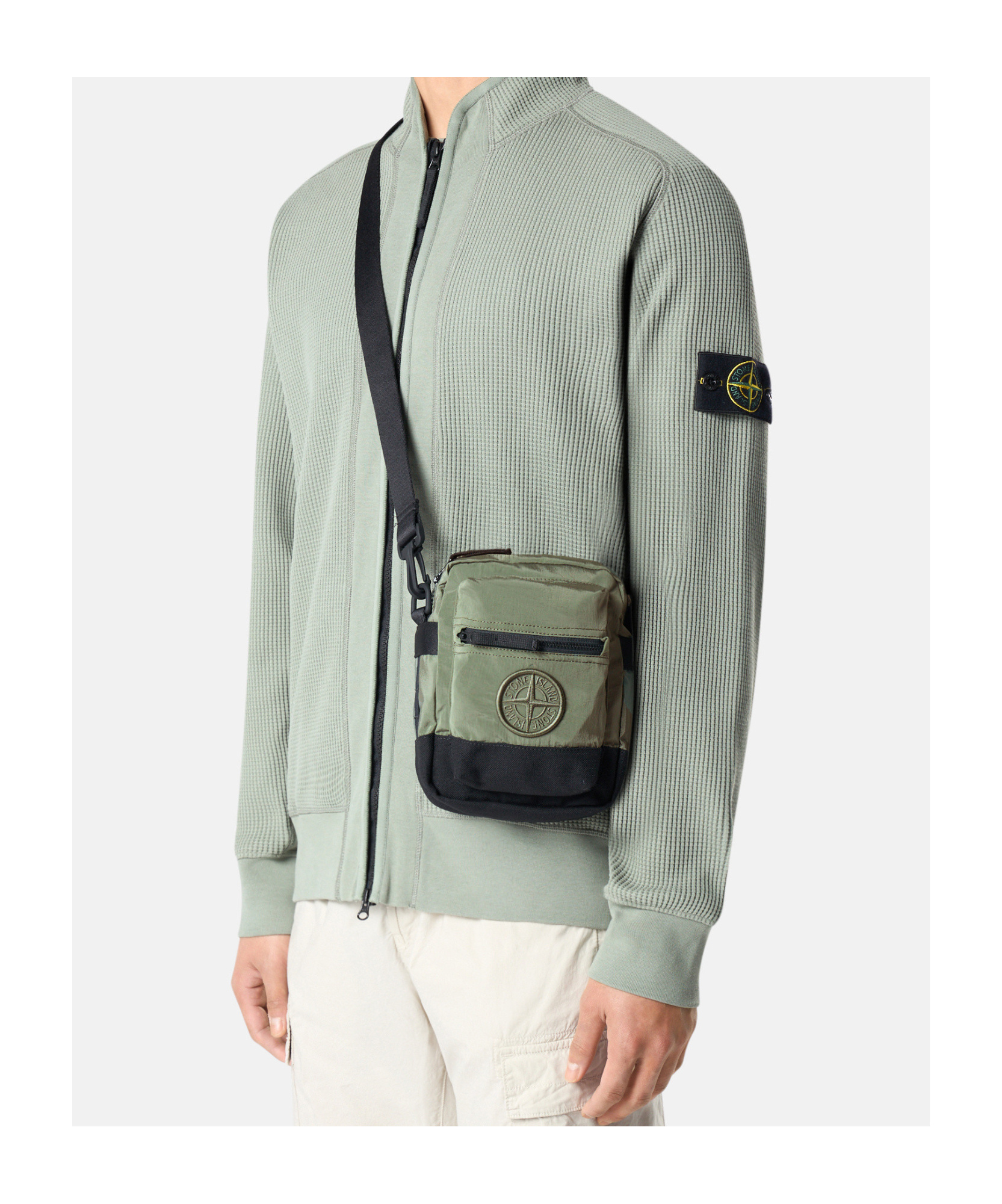 STONE ISLAND COMPASS-BADGE MESSENGER BAG