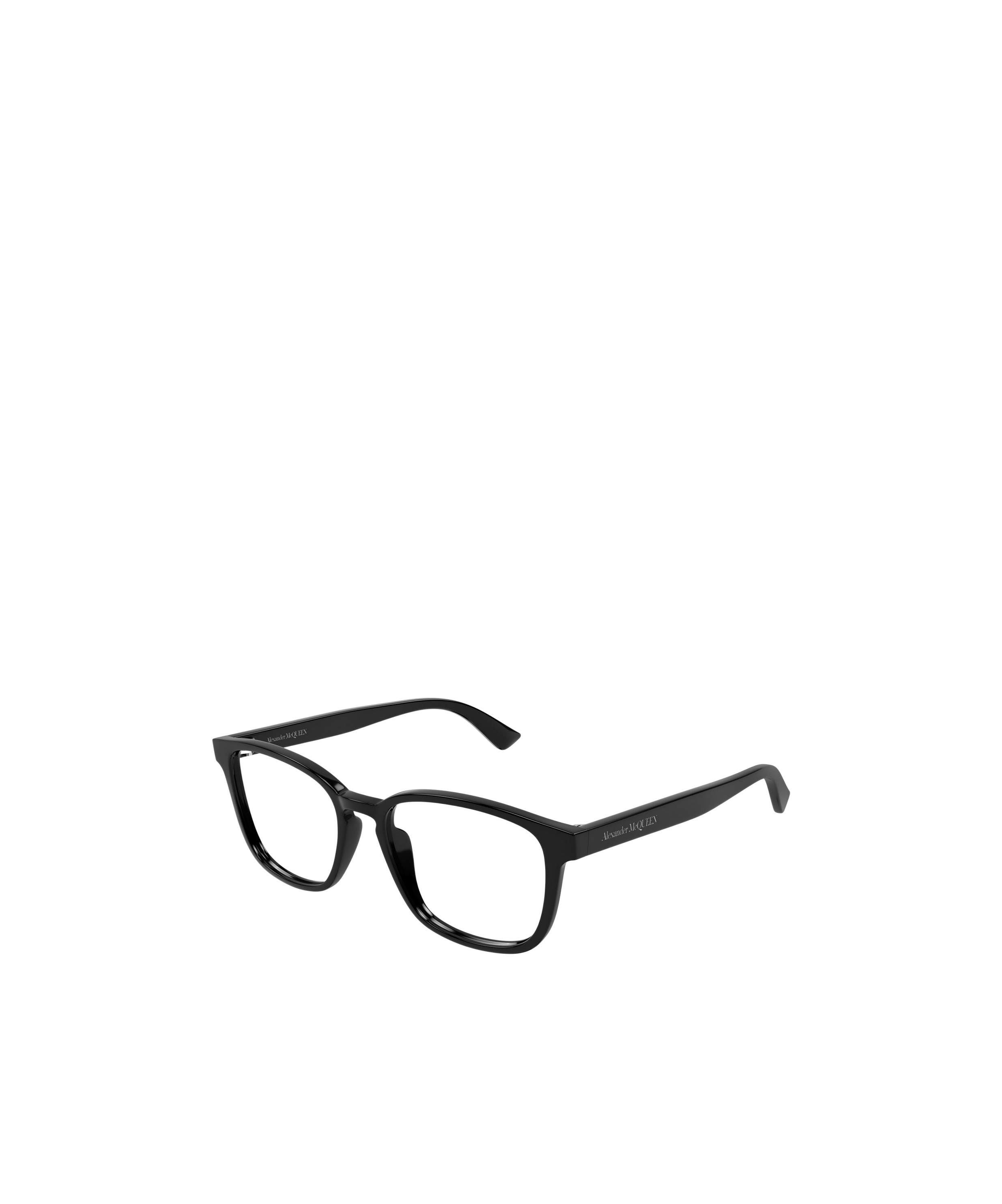 Alexander Mcqueen Logo-engraved Square-frame Glasses In Black