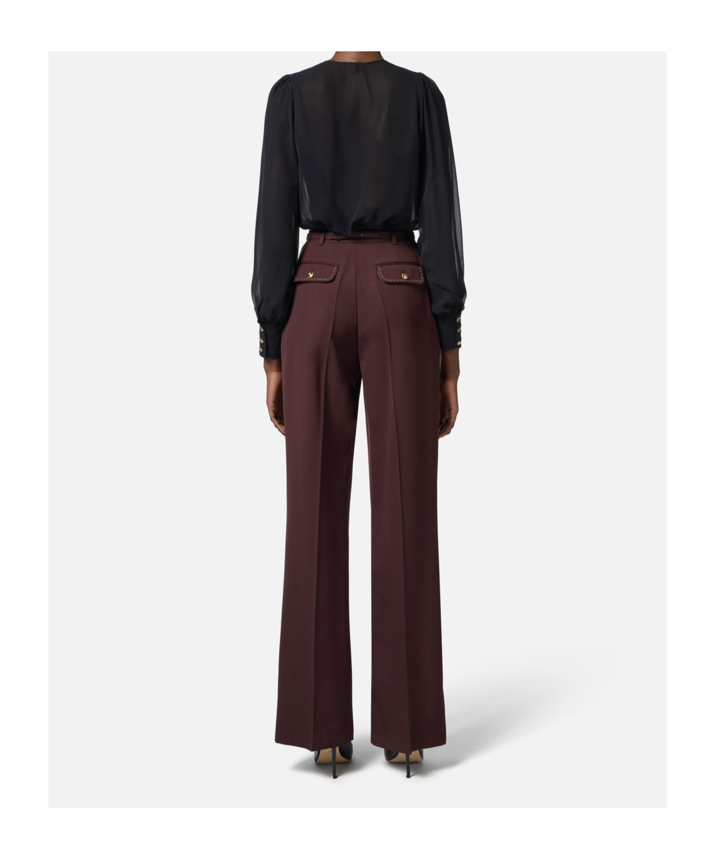Elisabetta Franchi Long-sleeved Jumpsuit In Black