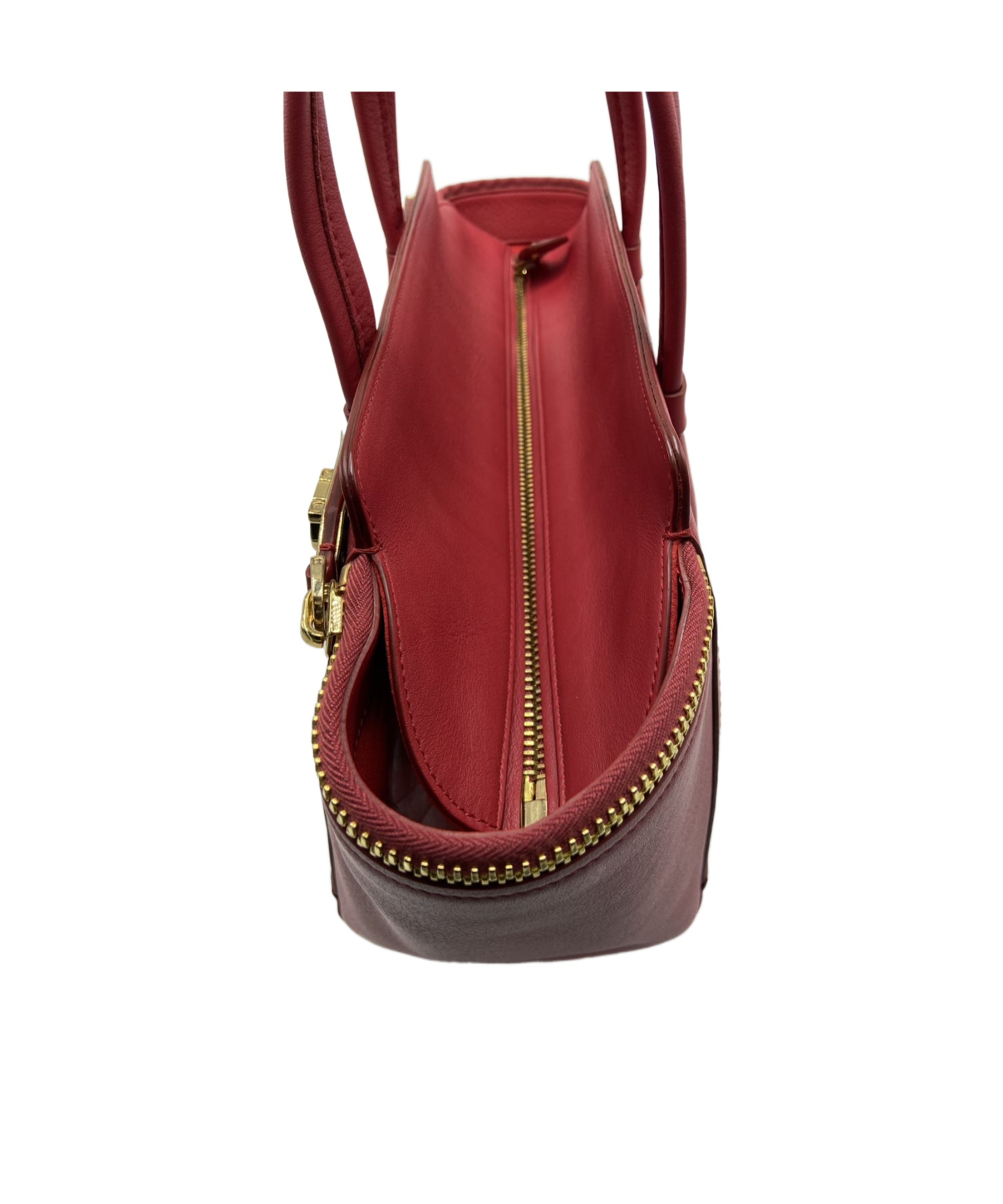 Ferragamo Double-handled Shoulder Bag In Burgundy