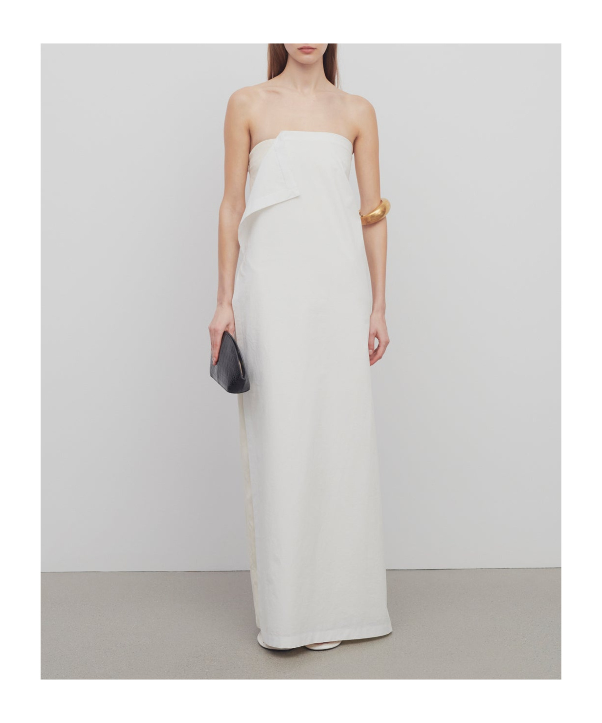 The Row Bernette Strapless Dress In White
