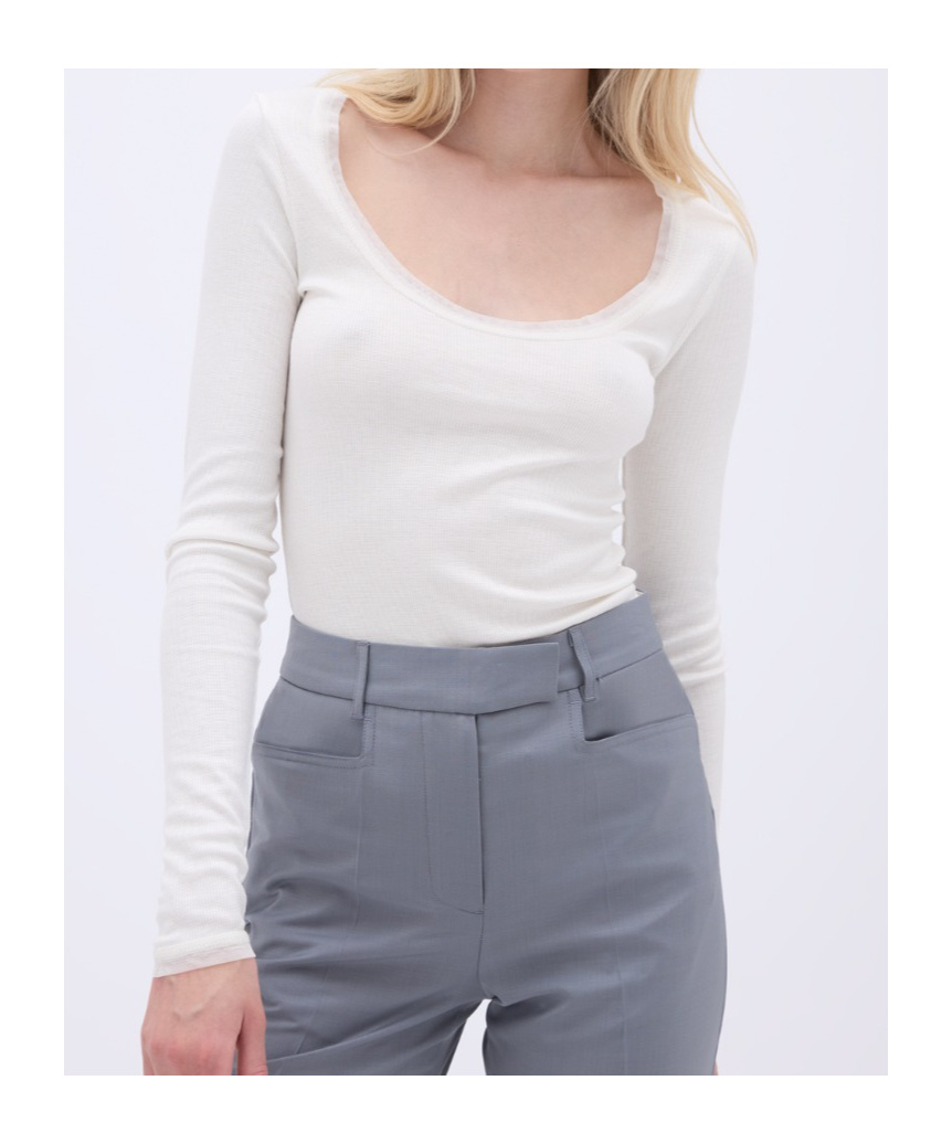 Remain Birger Christensen Long-sleeved Jersey Pullover In White