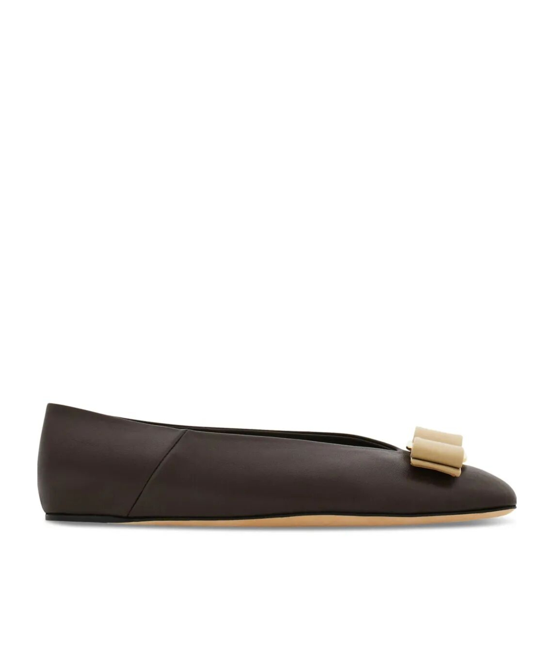 Ferragamo Vara Bow-detail Ballet Flats In Testa Di Moro