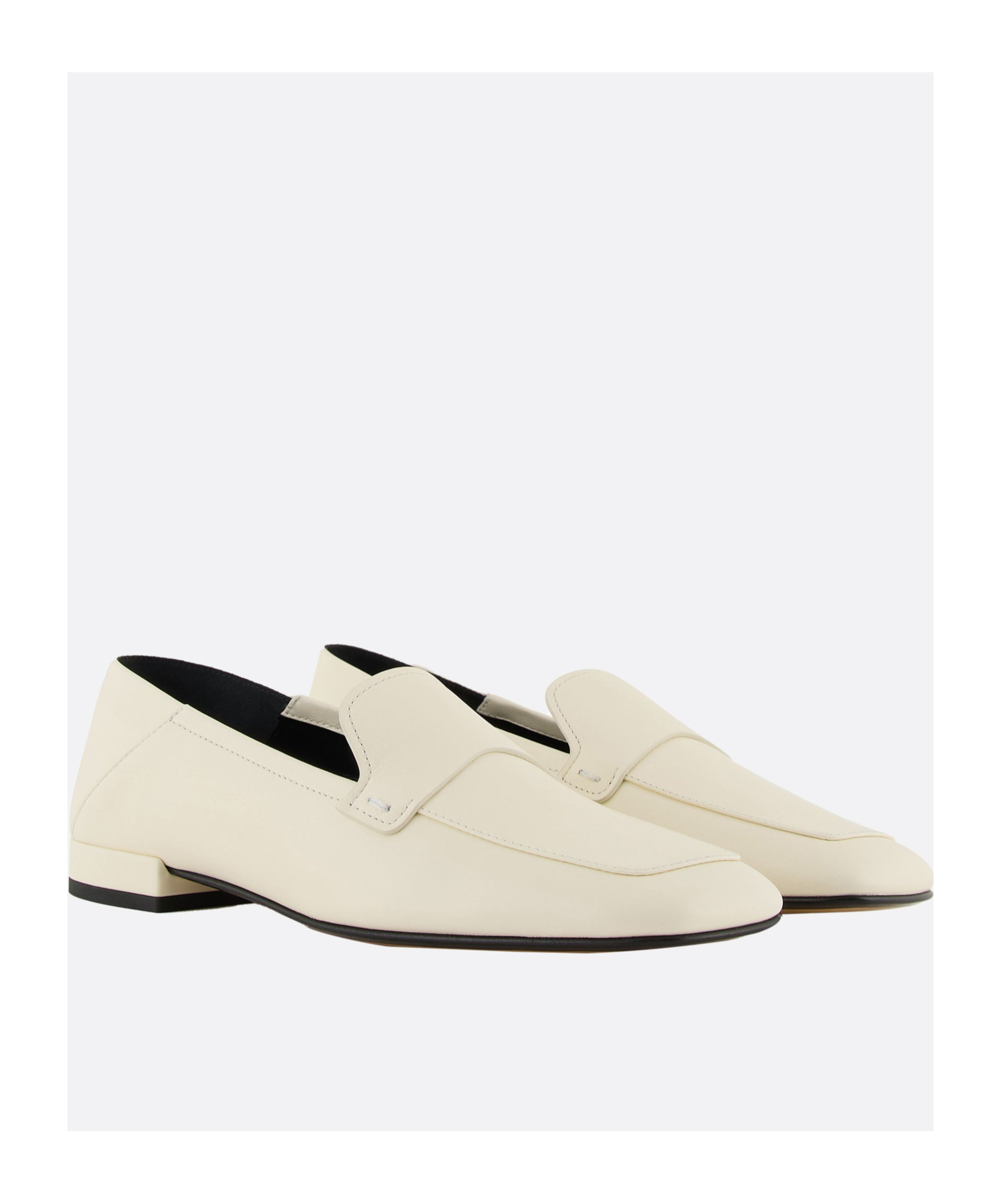 Shop Giorgio Armani Square Toe Loafers In Nude