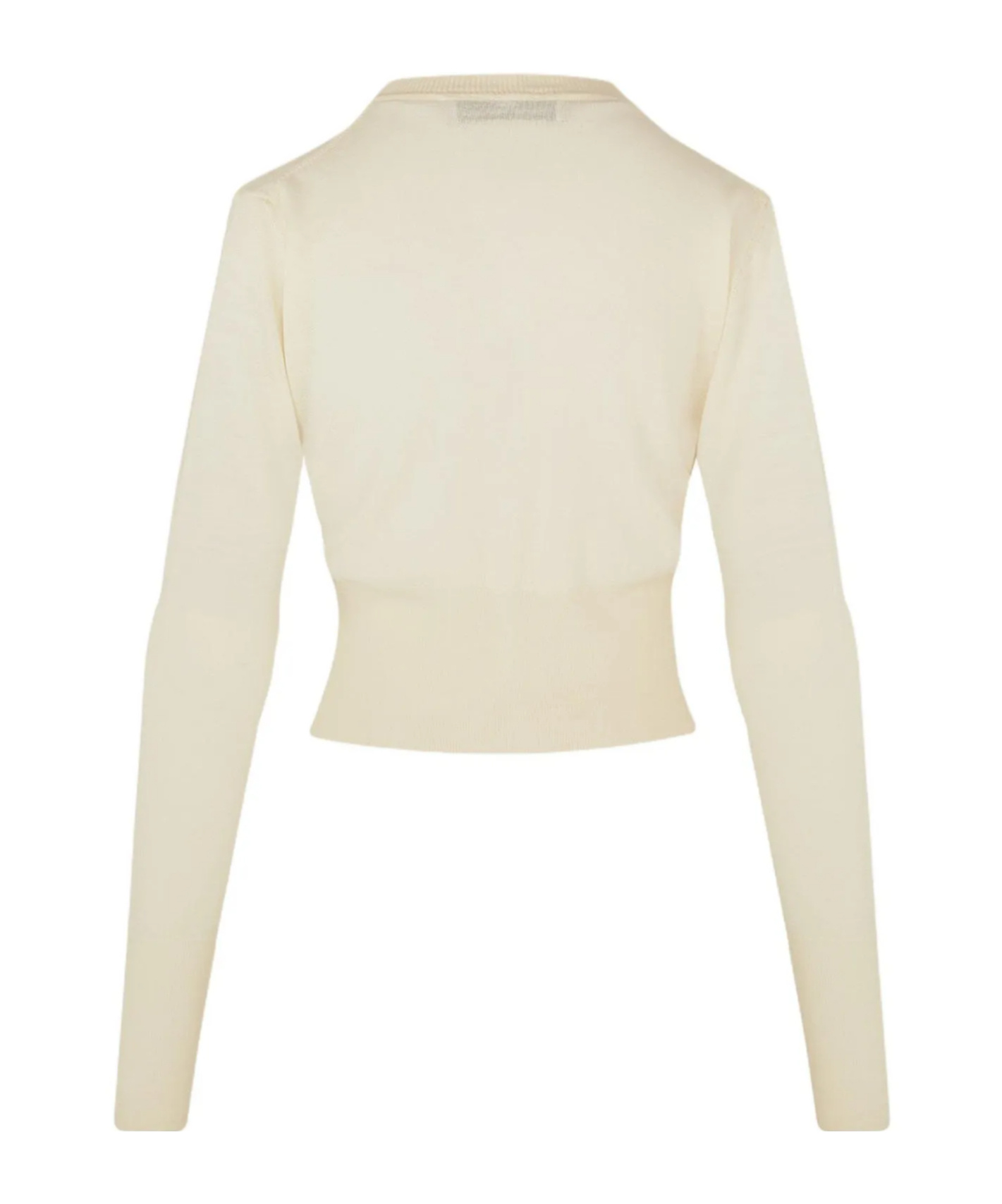 Shop Vivienne Westwood Long-sleeved Knitted Cardigan In Nude