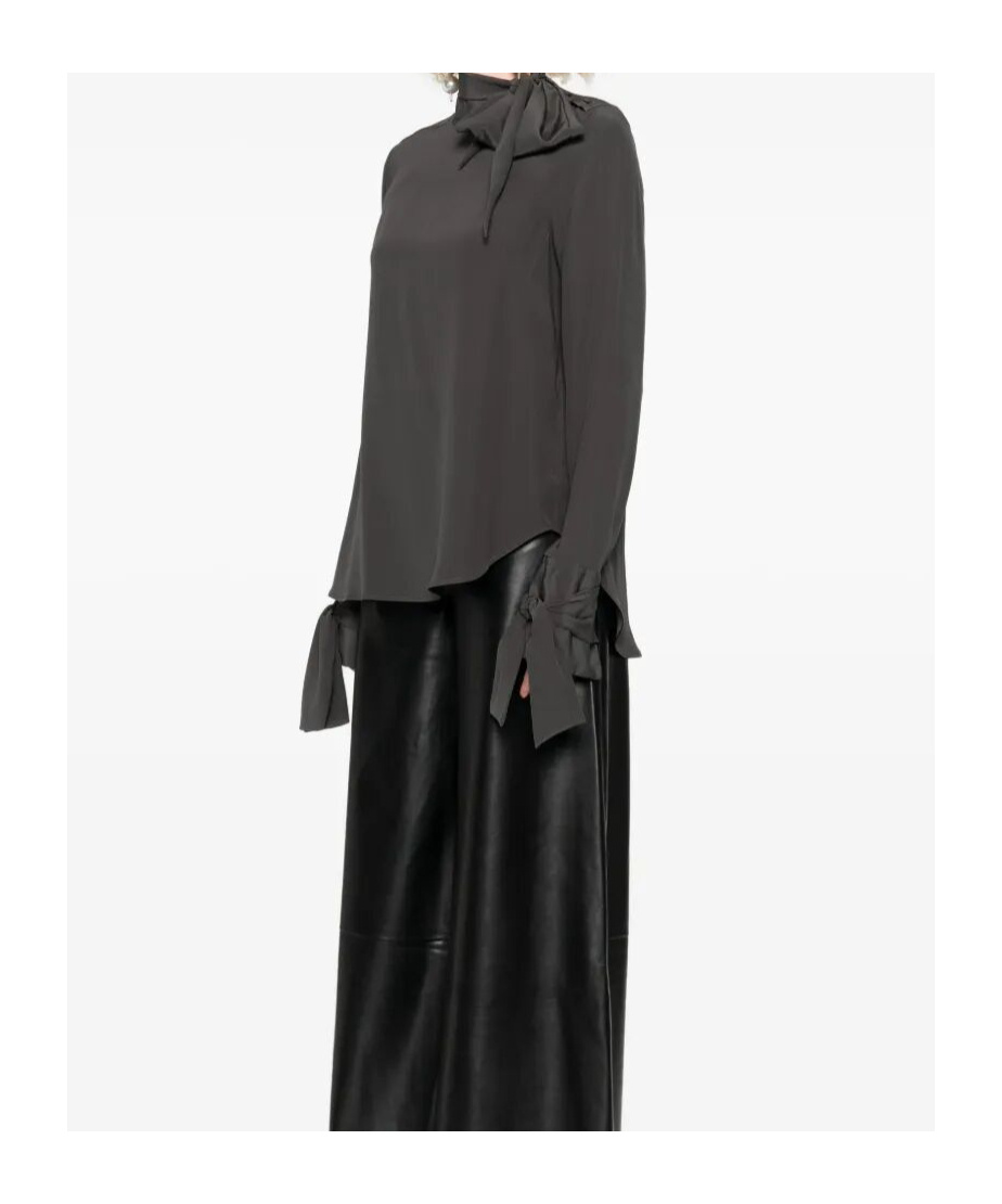 Ermanno Scervino High Neck Silk Shirt In Purple