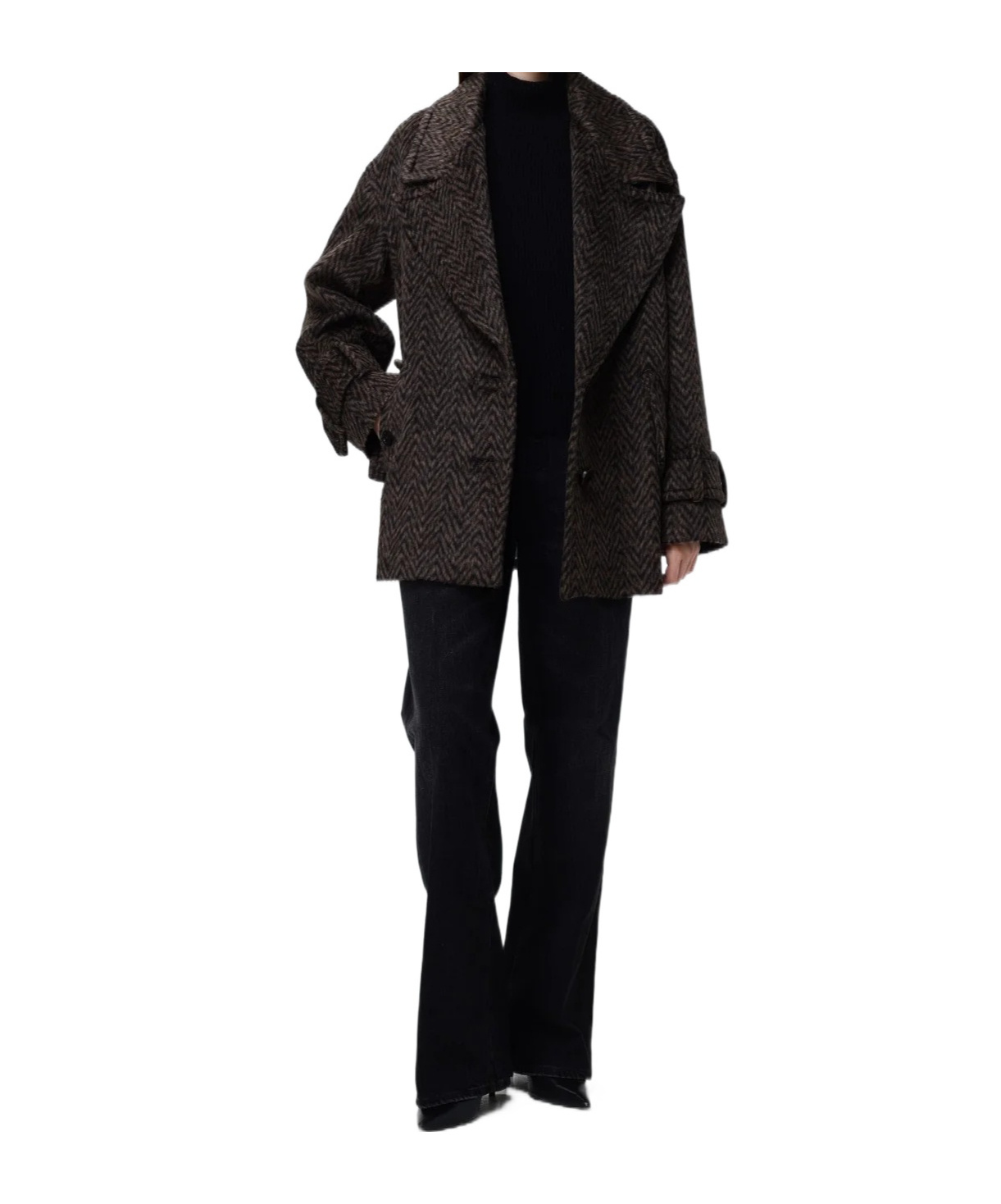 Dondup Coat In Black