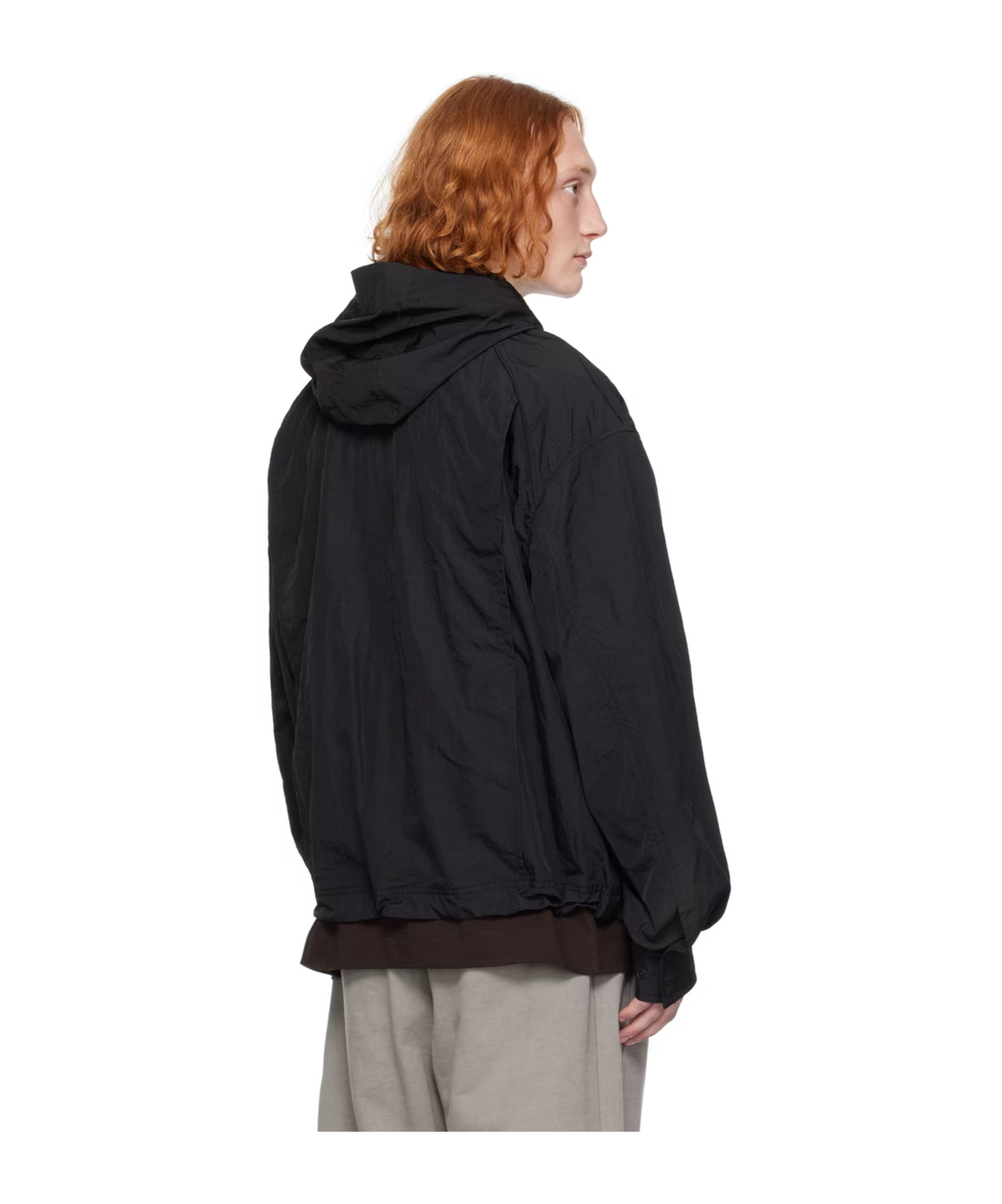 Juunj Hooded Long-sleeved Casual Jacket In Black