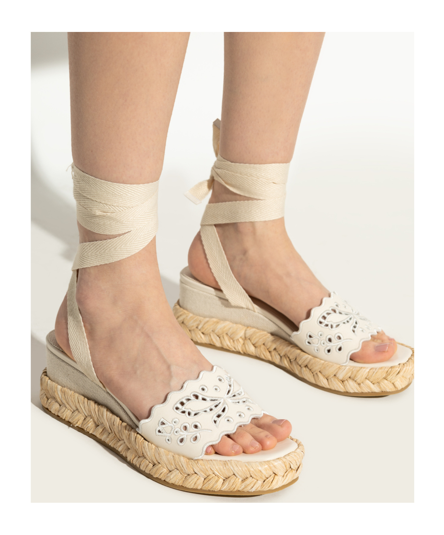 Jimmy Choo Arlee 60 Flatform Wedge Sandals In White