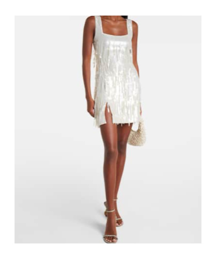 Staud Le Sable Sequined Minidress In White