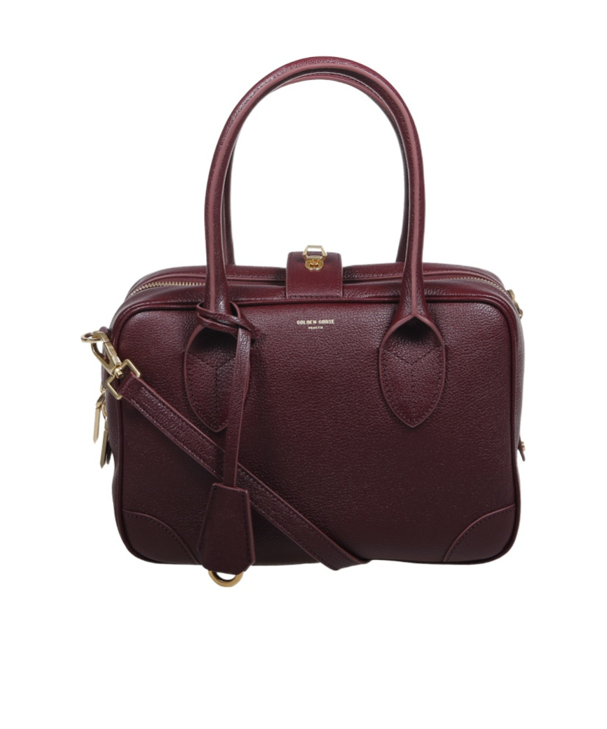 Golden Goose Logo-stamp Leather Tote Bag In Red