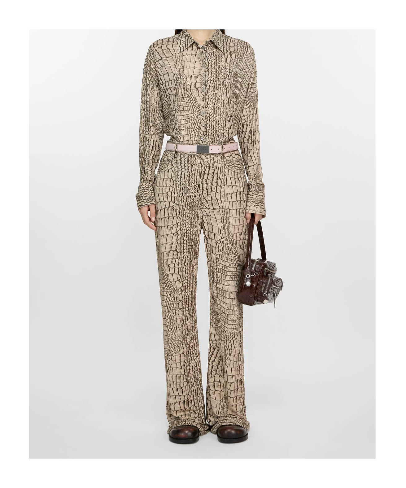 Acne Studios Perforated Waistband In Pink