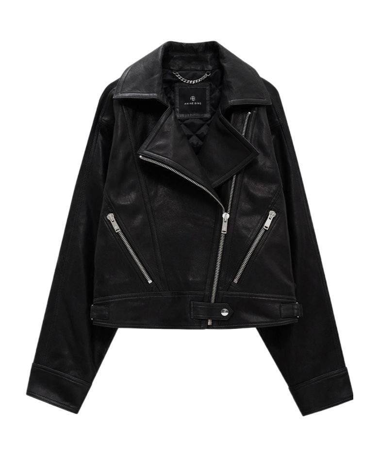 Anine Bing Julie Leather Jacket In Black