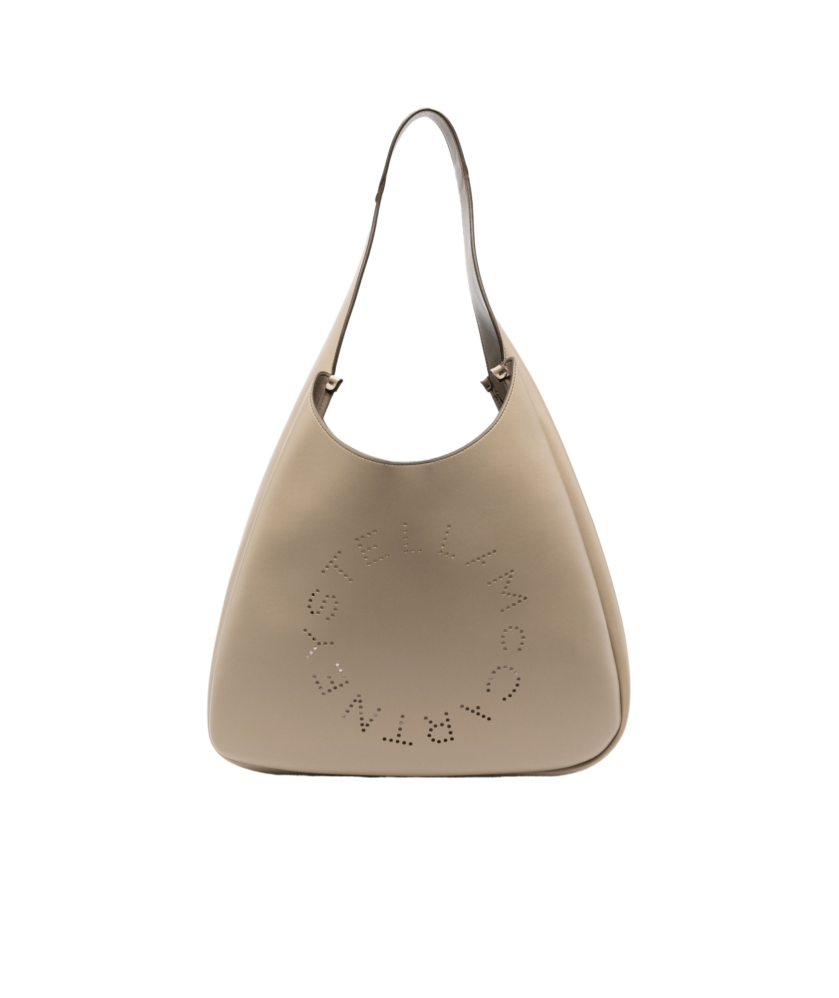 Stella Mccartney Perforated Logo Handbag In Nude