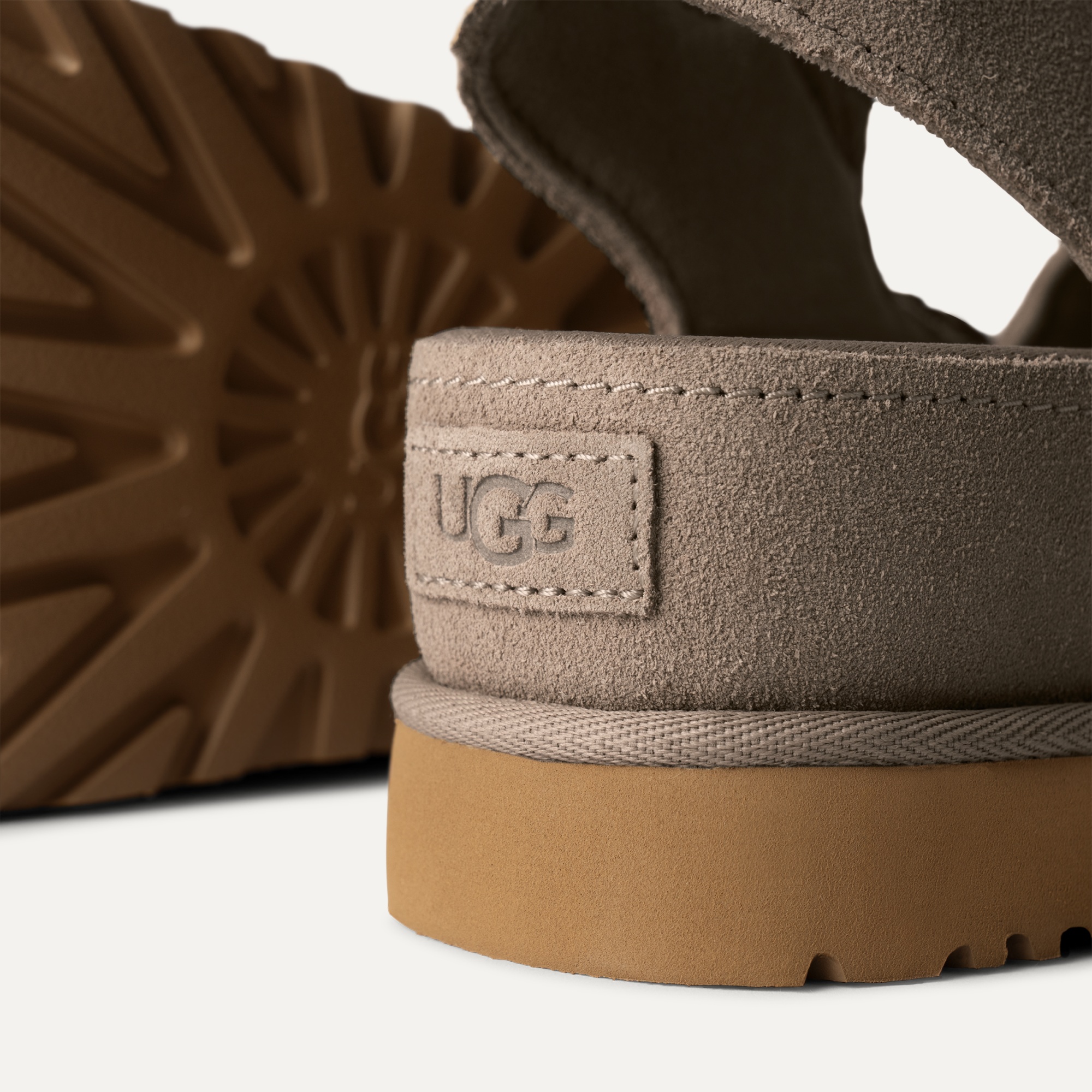 Ugg Suede Goldenstar Glide Sandals In Brown