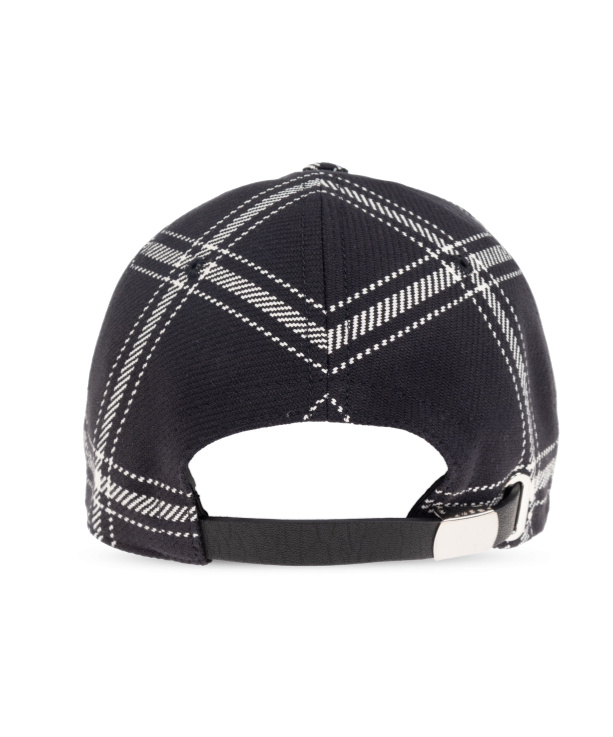 Alexander Mcqueen Checked Baseball Cap In Black