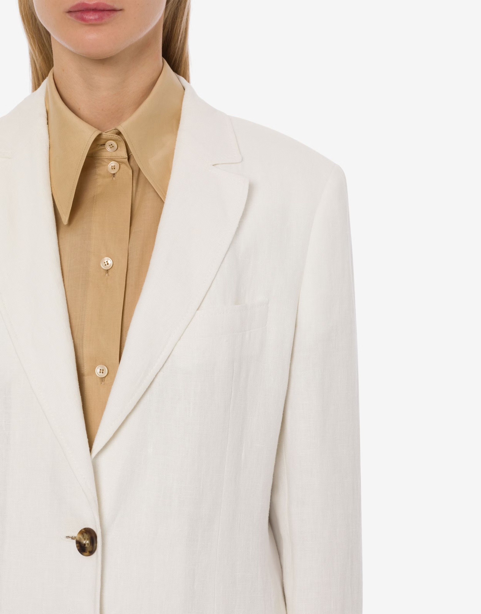Alberta Ferretti Jackets Single-breasted Notched Lapels In Neutral