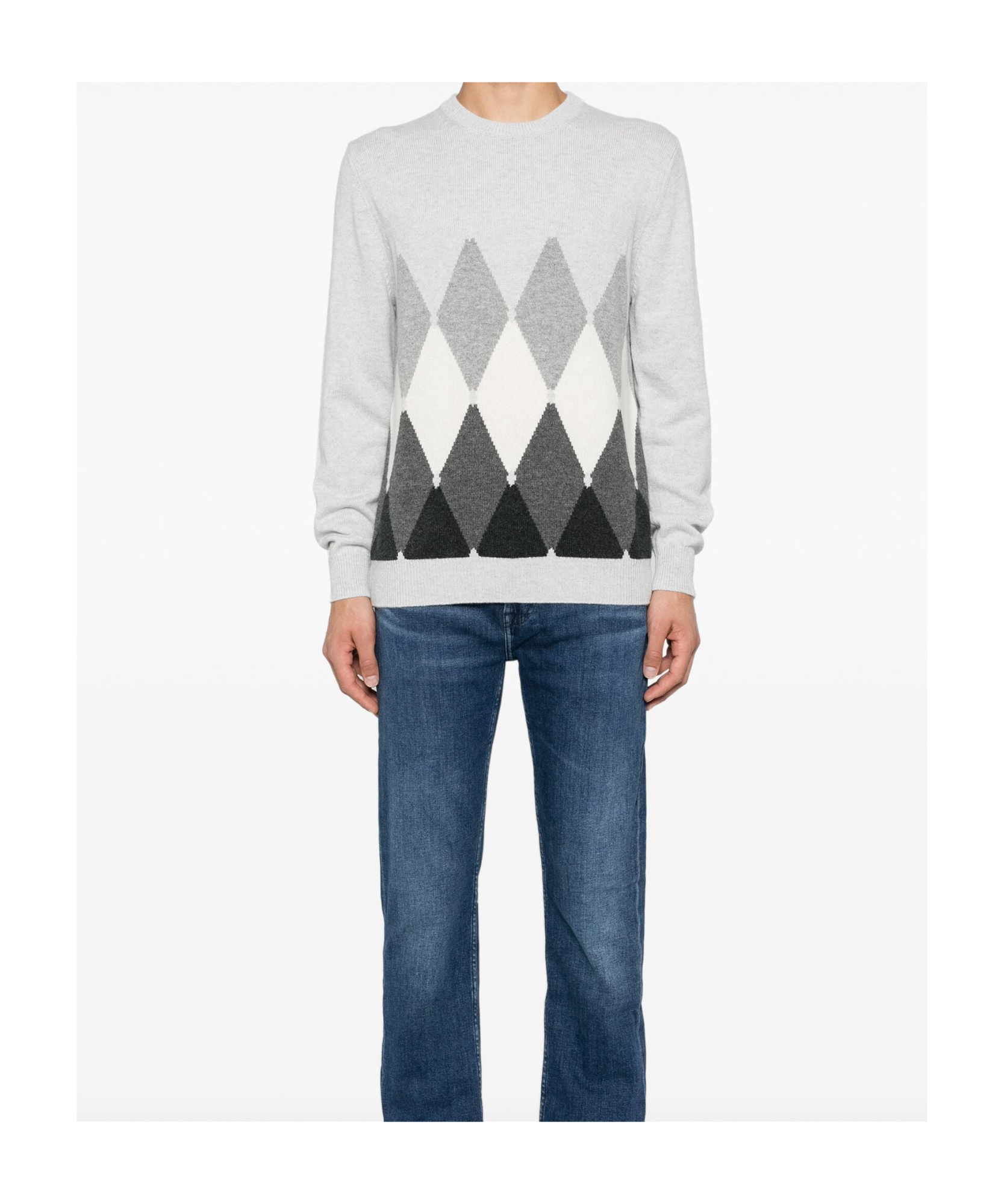 Ballantyne Diamond-pattern V-neck Sweater