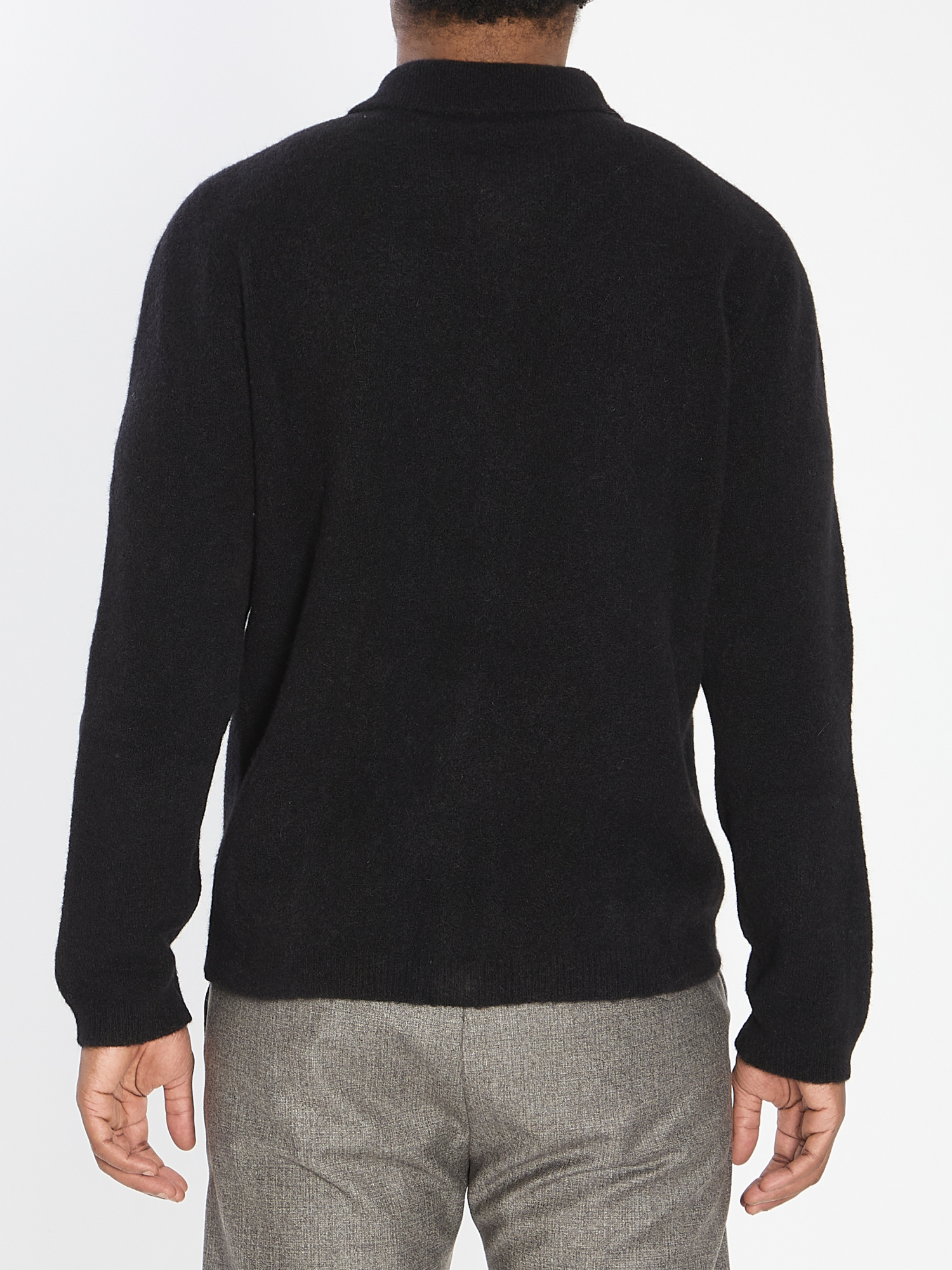 Barena Venezia Pointed-collar Knitted Cardigan In Black