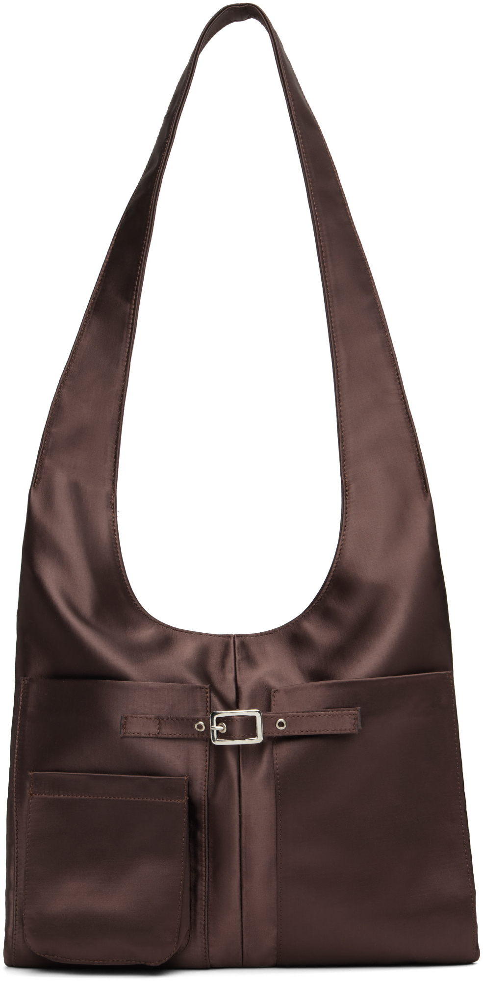 Gimaguas Brown Blanca Sateen Bag In Black