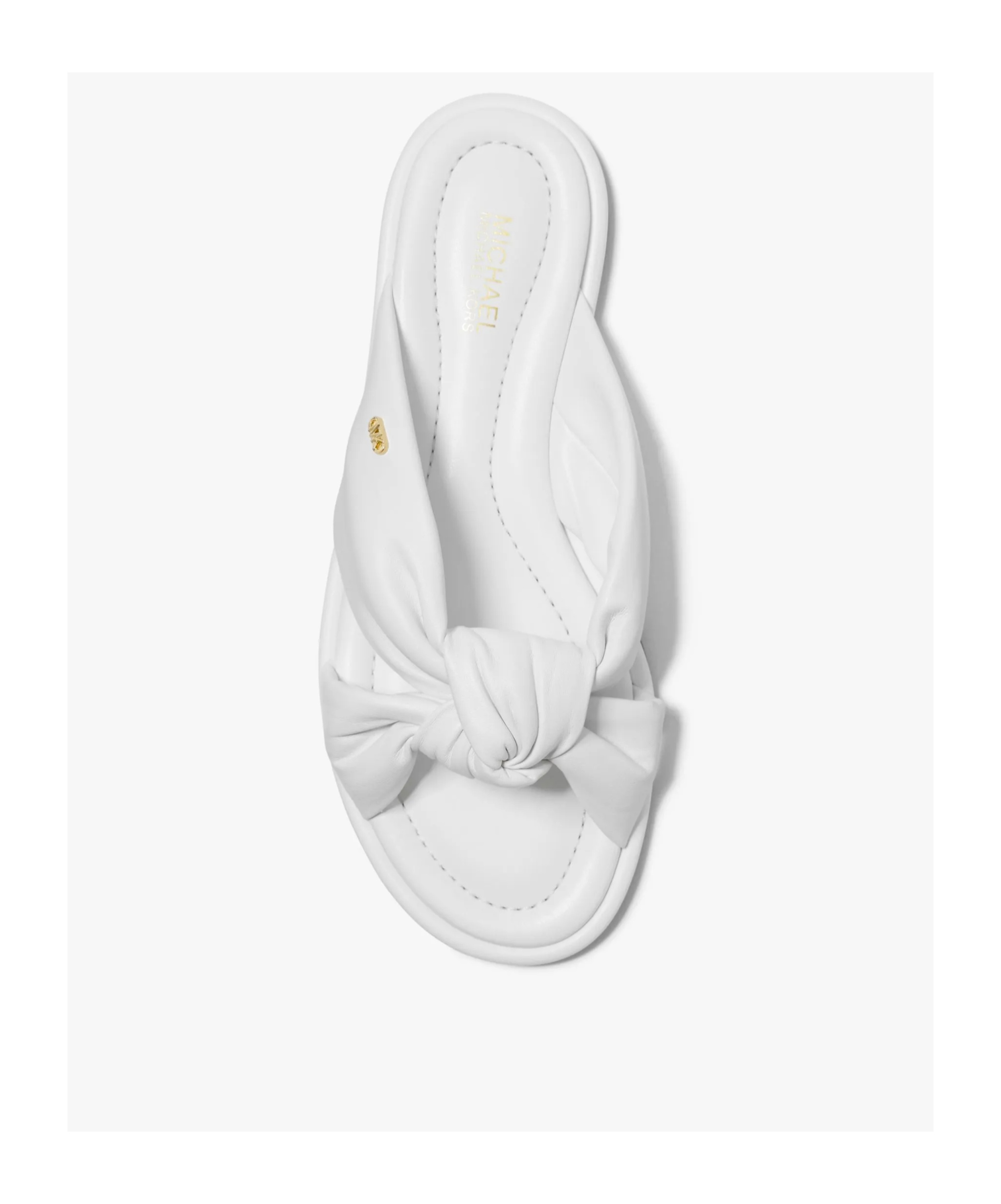Michael Kors Open-toed Flat-bottomed Sandals In White