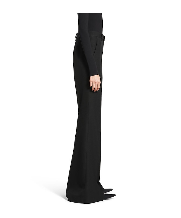 Balenciaga Tailored Flared Pants With Clean Waistband In Black