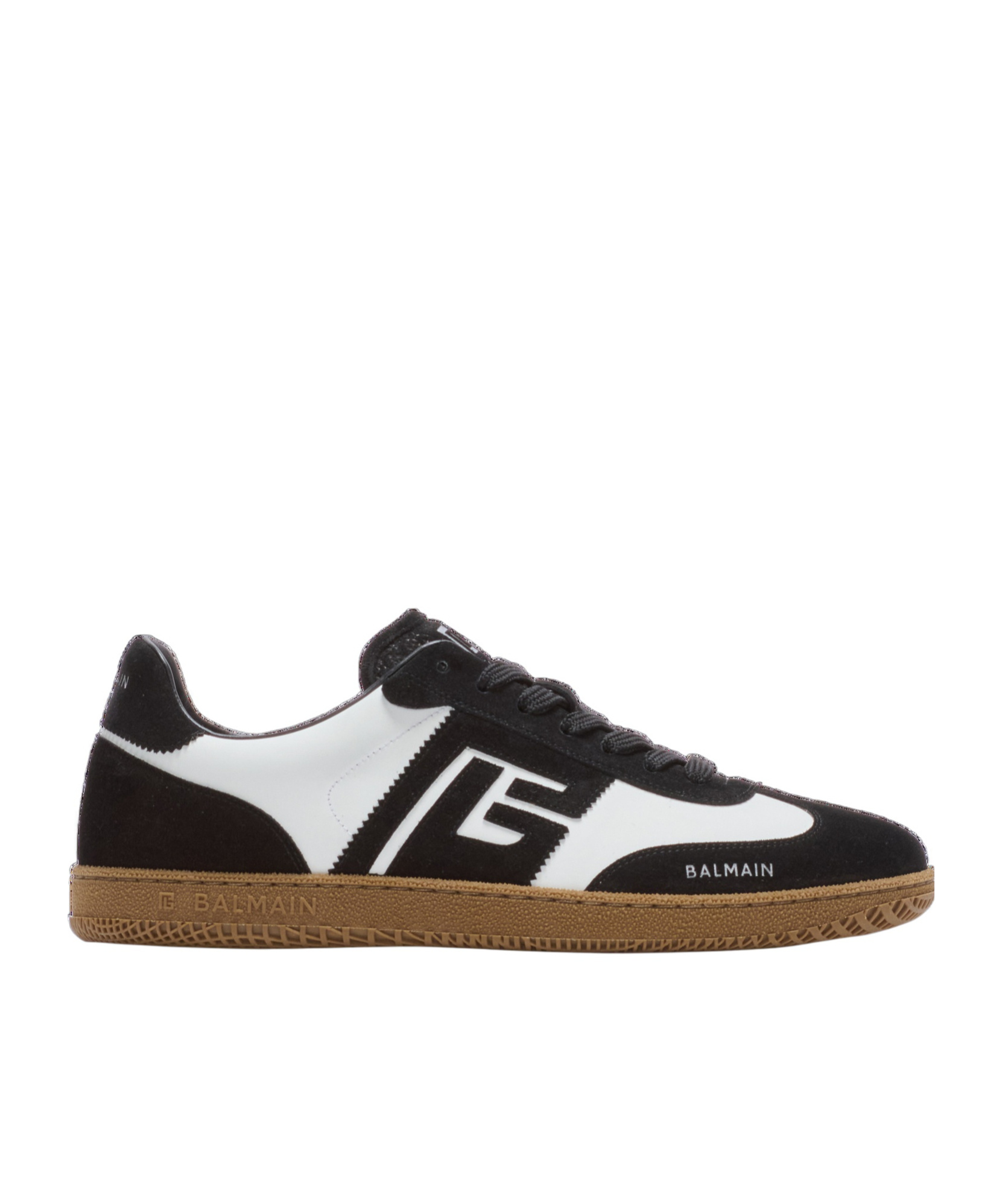 Balmain Swan Trainers In Calfskin And Suede In Multi