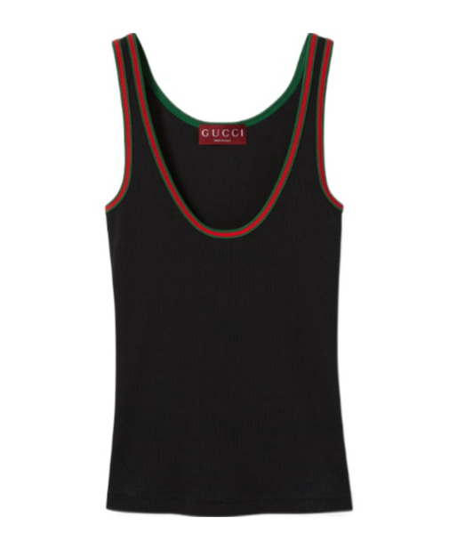 Gucci Web Tank Top In Black
