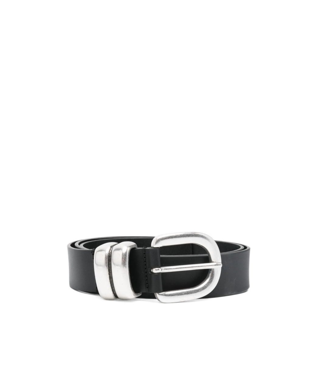 By Malene Birger Zoira Silver-tone Buckle Belt In Black
