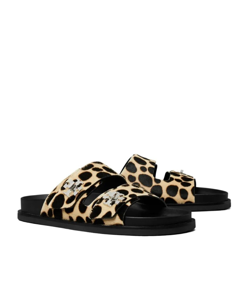 Tory Burch Sporty Slide Sandal With Twist Details Scarpe Basse Animalier In Animal Print