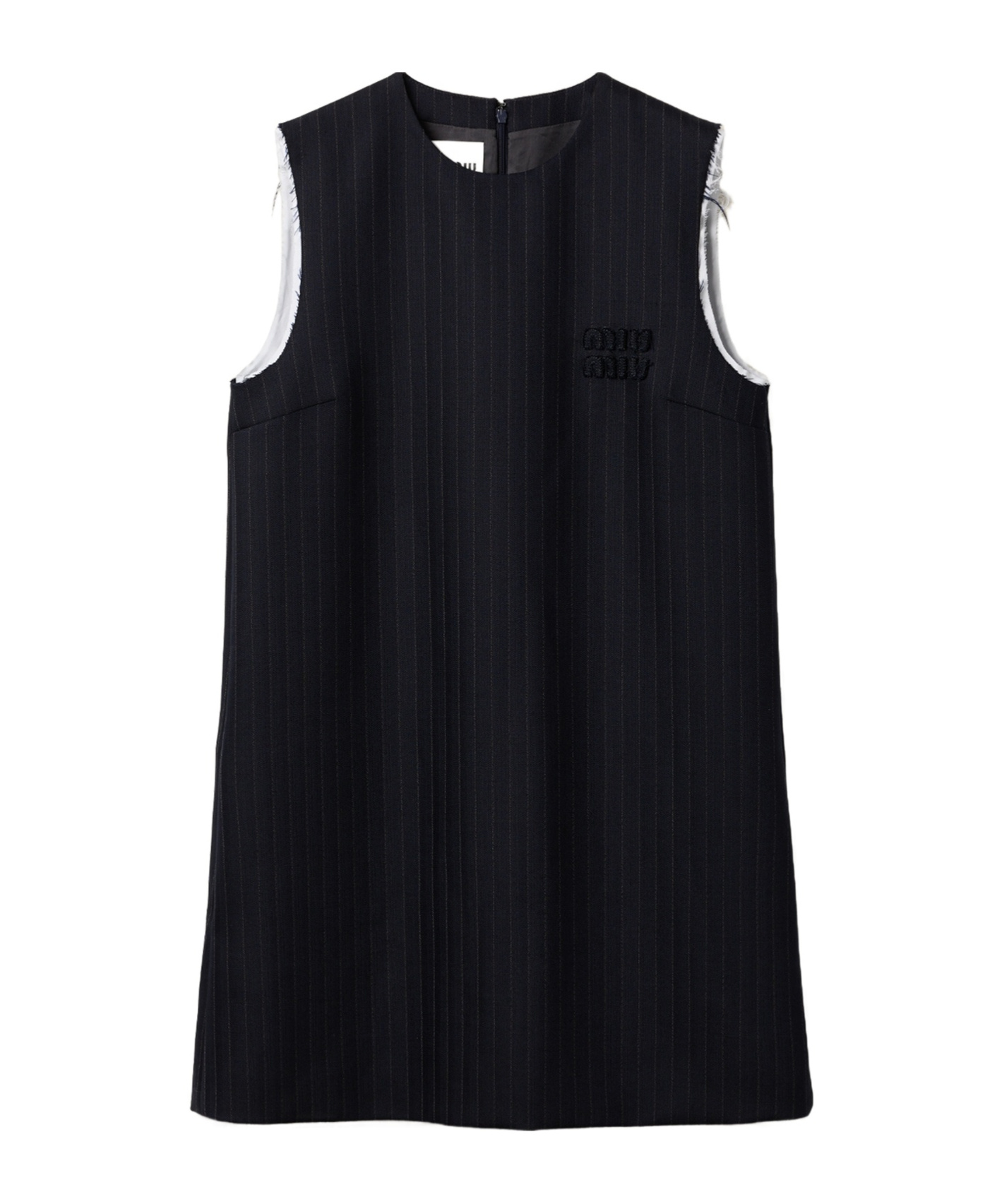 Miu Miu Pinstriped Dress In Black