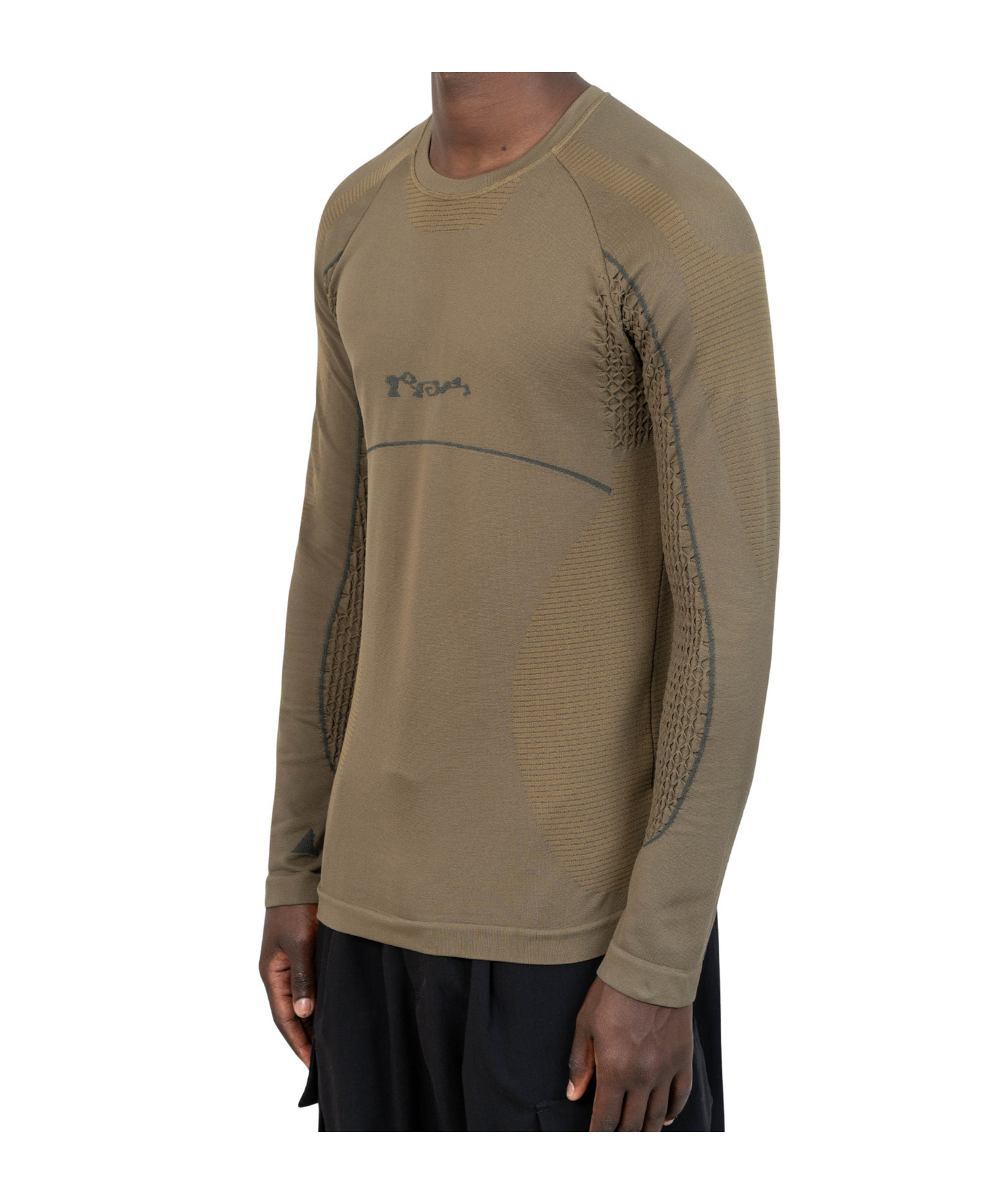 Roa Seamless Stretch Fabric Crew Neck T-shirt In Brown