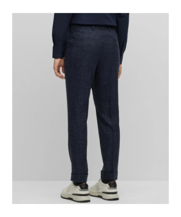 Hugo Boss Double-breasted Suit Coat, Belt-loop Trousers In Black