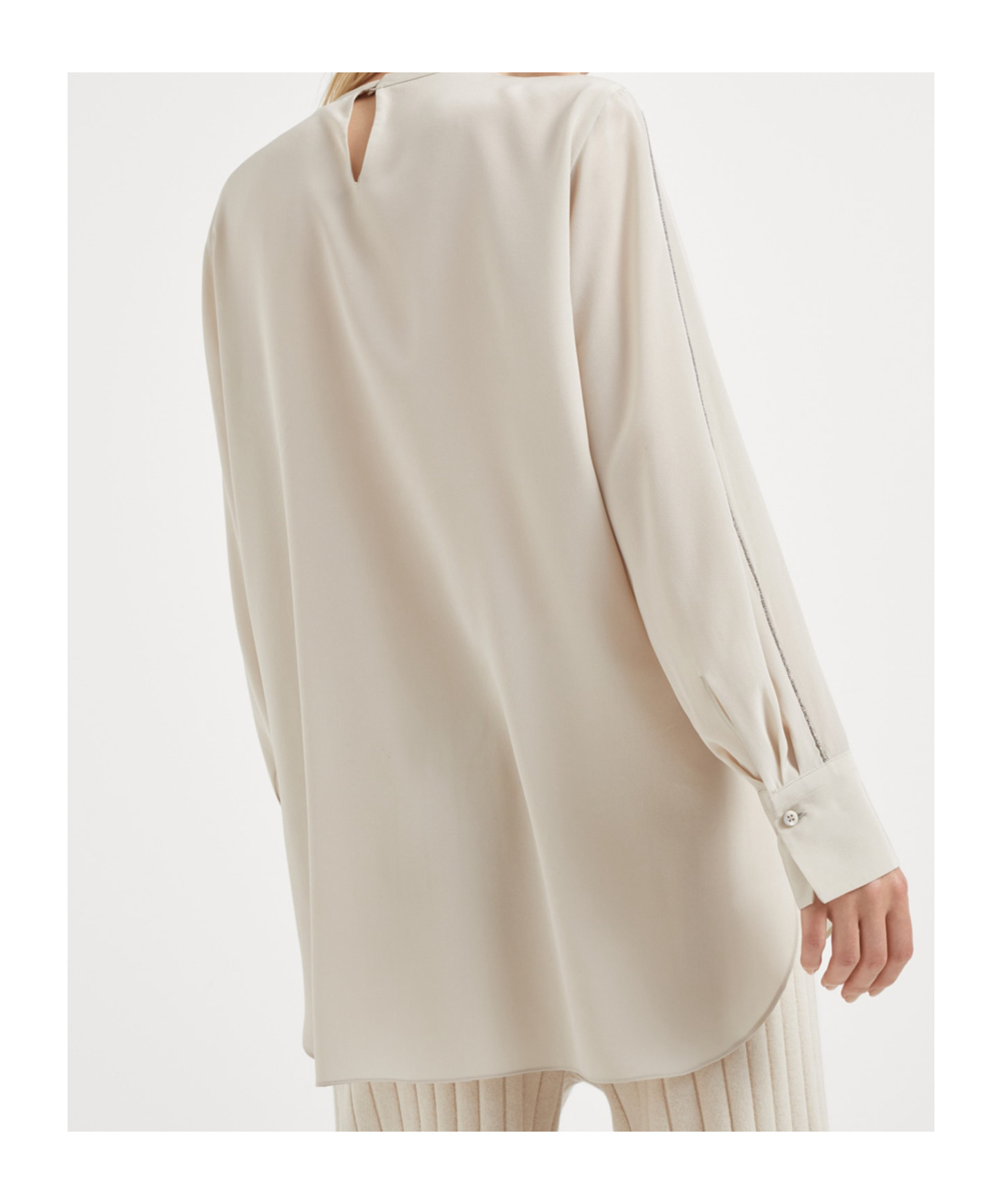 Brunello Cucinelli Monili-chain Detail Blouse In White