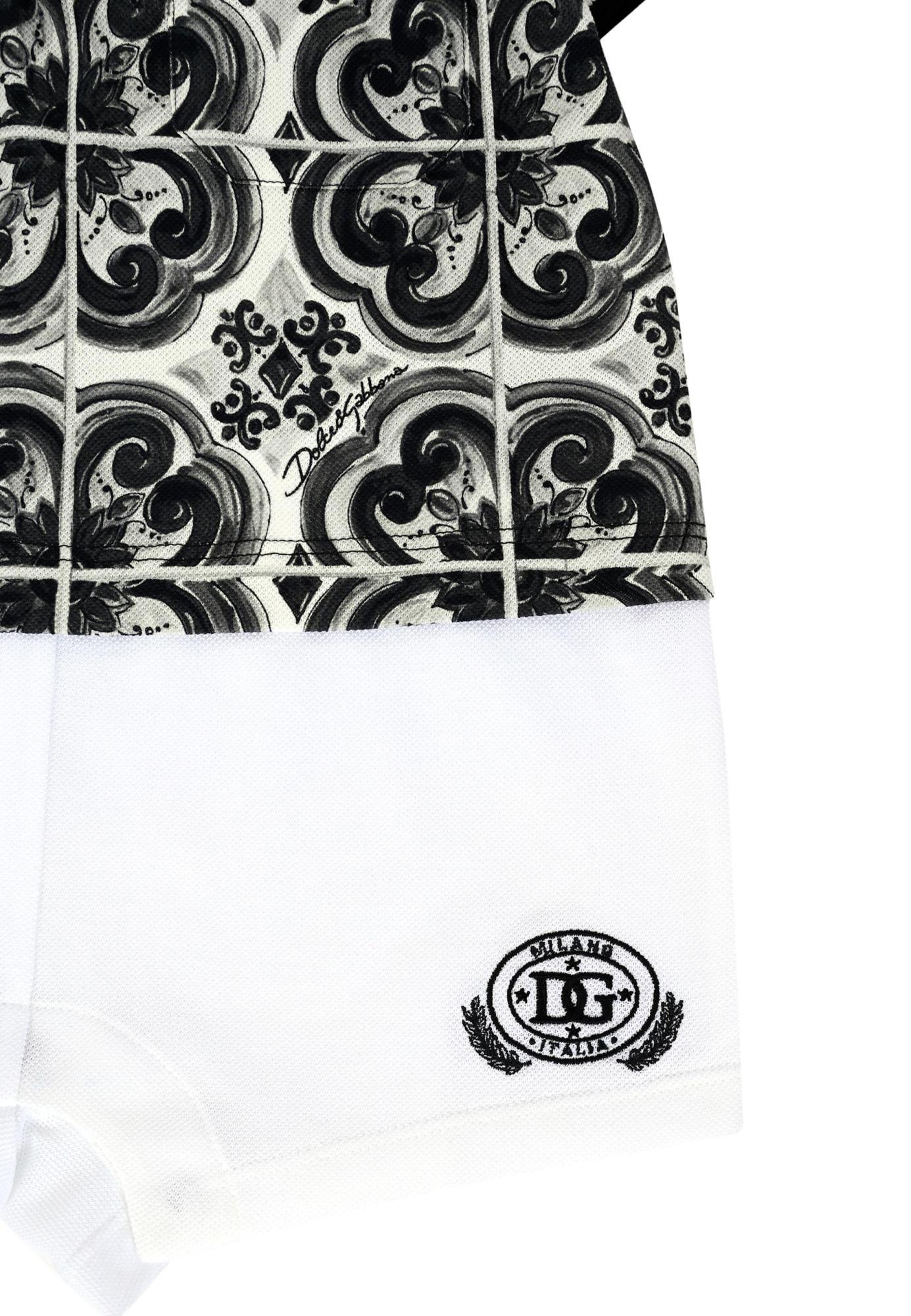 Dolce & Gabbana Printed Cotton Romper In Black