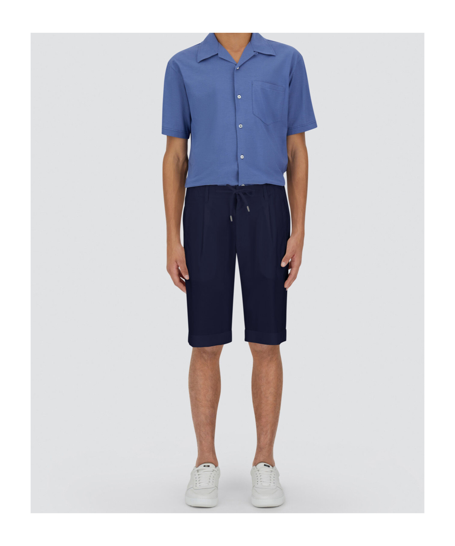 Herno Drawstring Logo Shorts In Blue