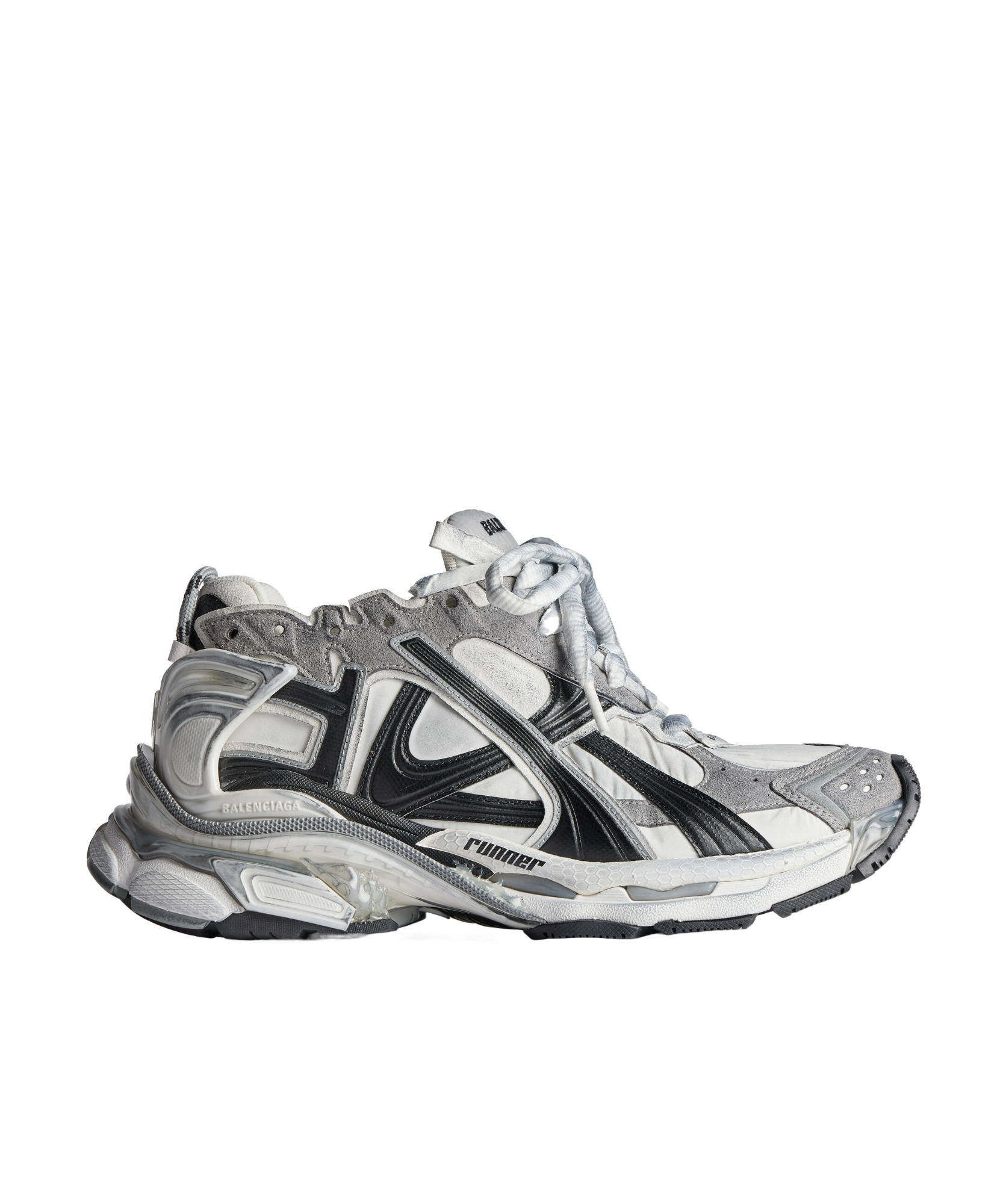 Balenciaga Runner Panelled Sneakers In Gray