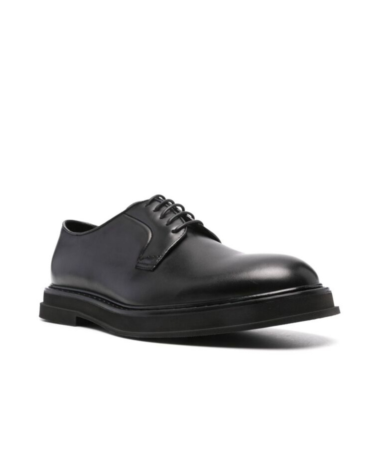Doucal's Almond-toe Leather Derby Shoes In Black