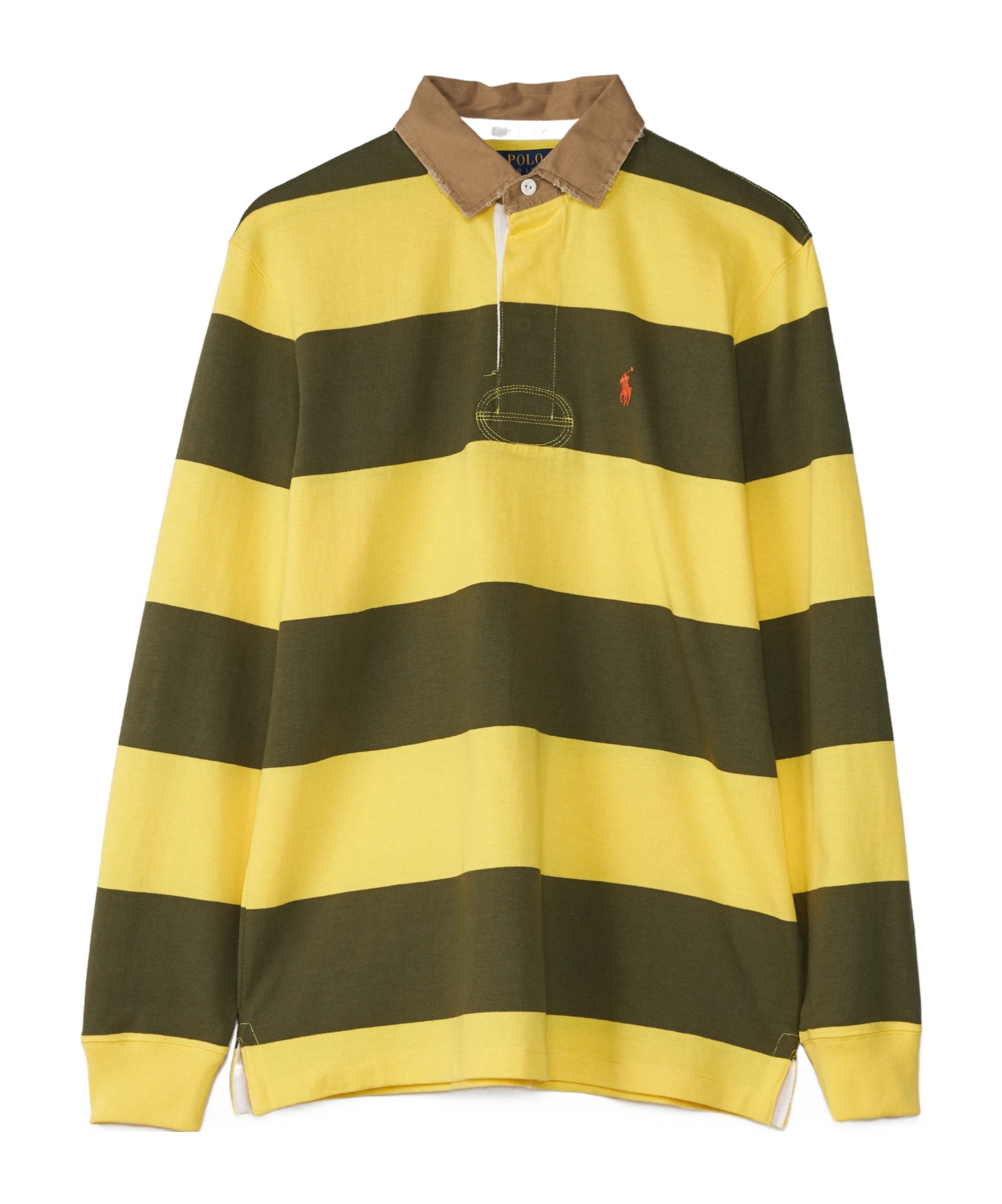 Polo Ralph Lauren Classic Fit Khaki-collar Rugby Shirt In Yellow