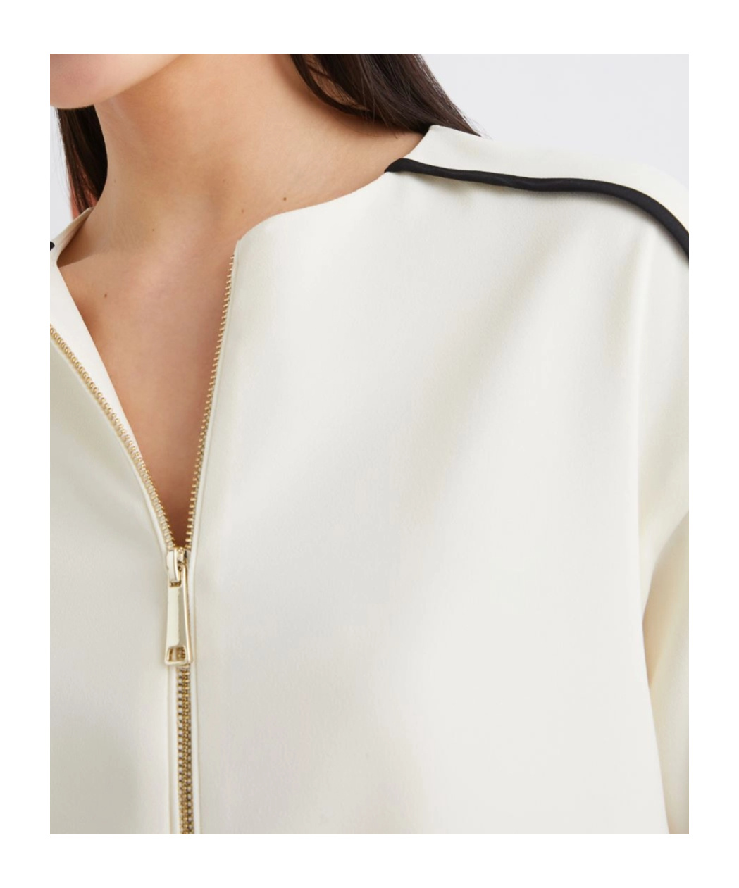 Marella Satin Bomber Jacket In White
