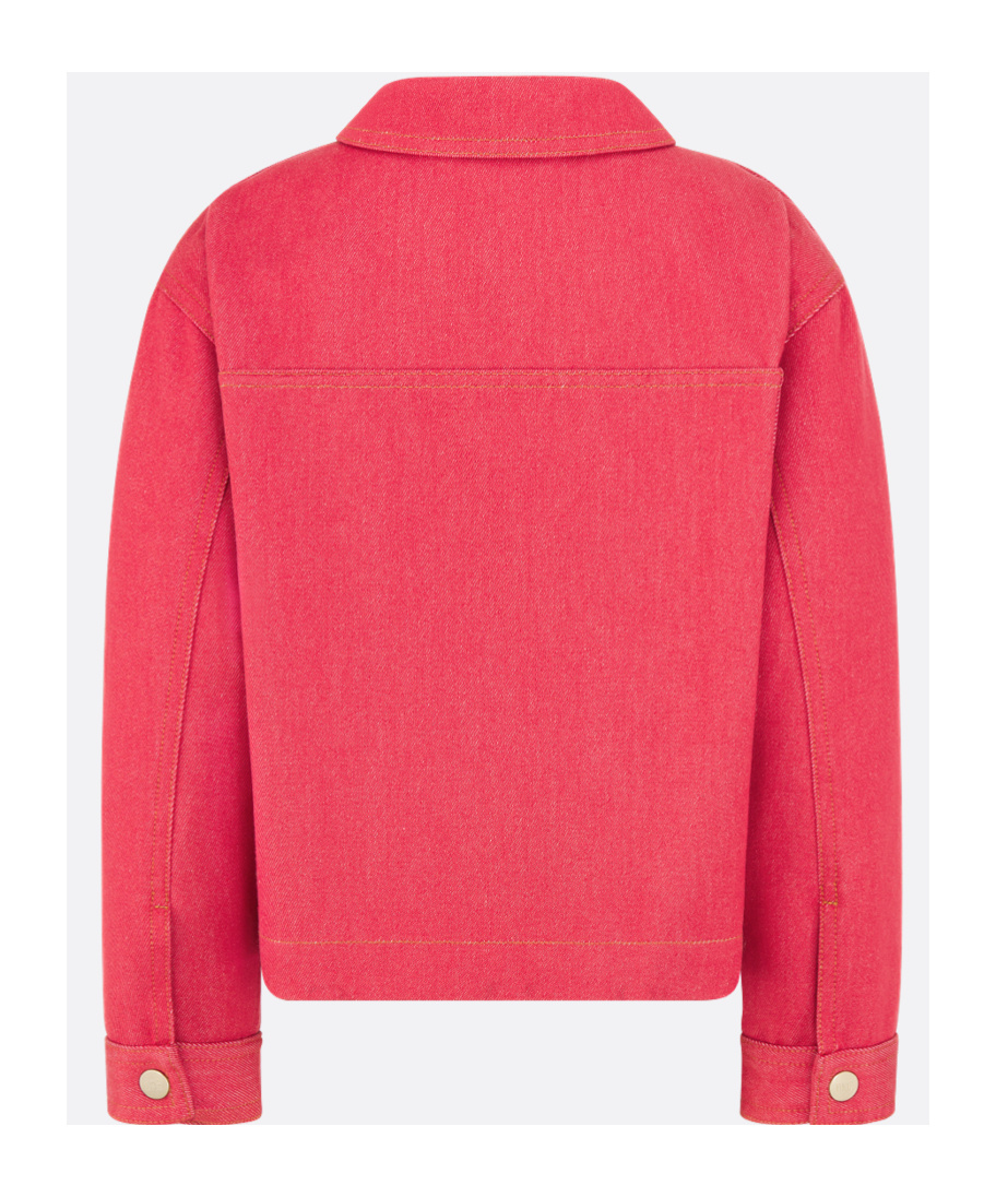 Dior Kids' Jacket In Stone Washed Raspberry Red