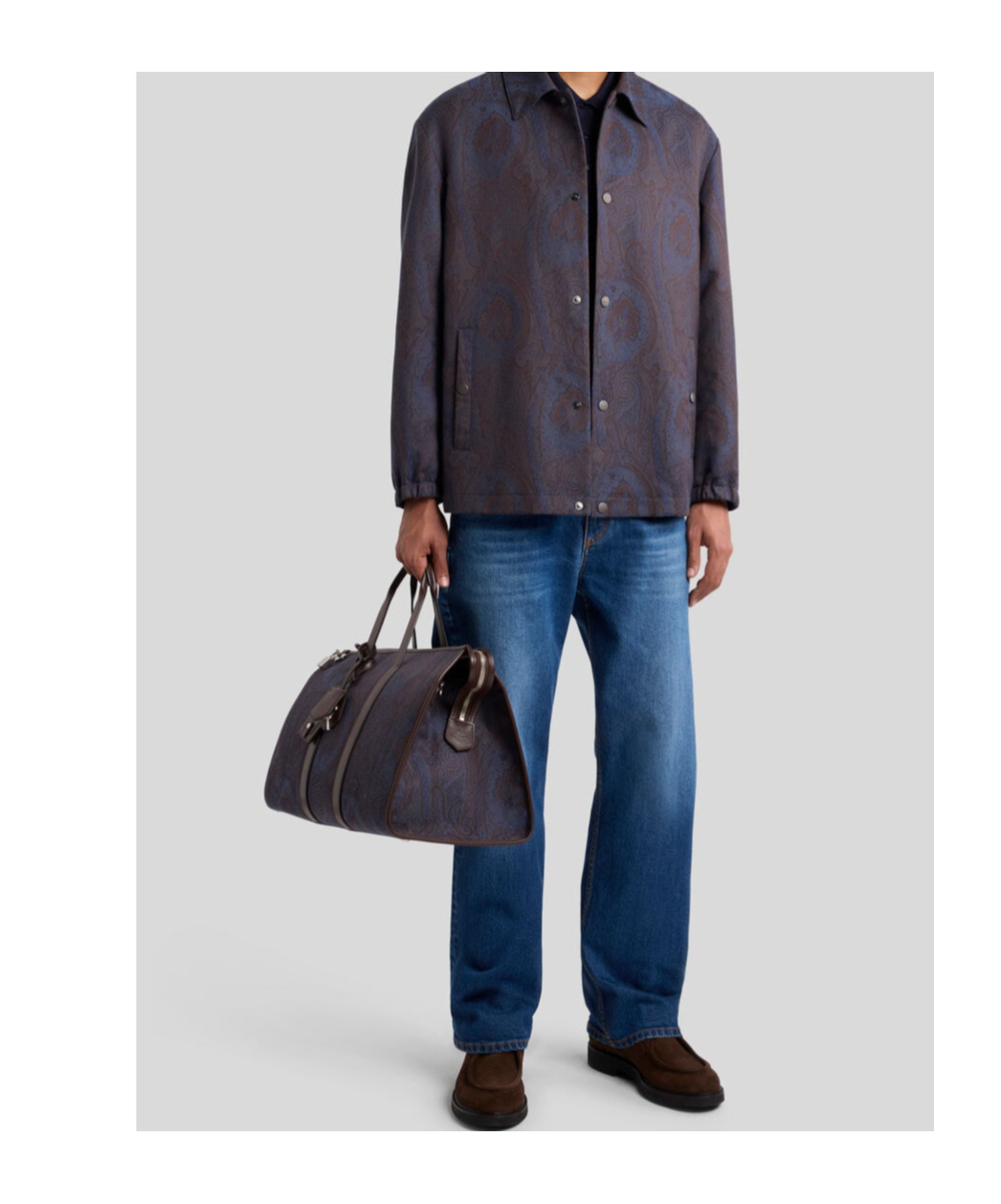 Etro Paisley-pattern Coach Shirt Jacket In Brown