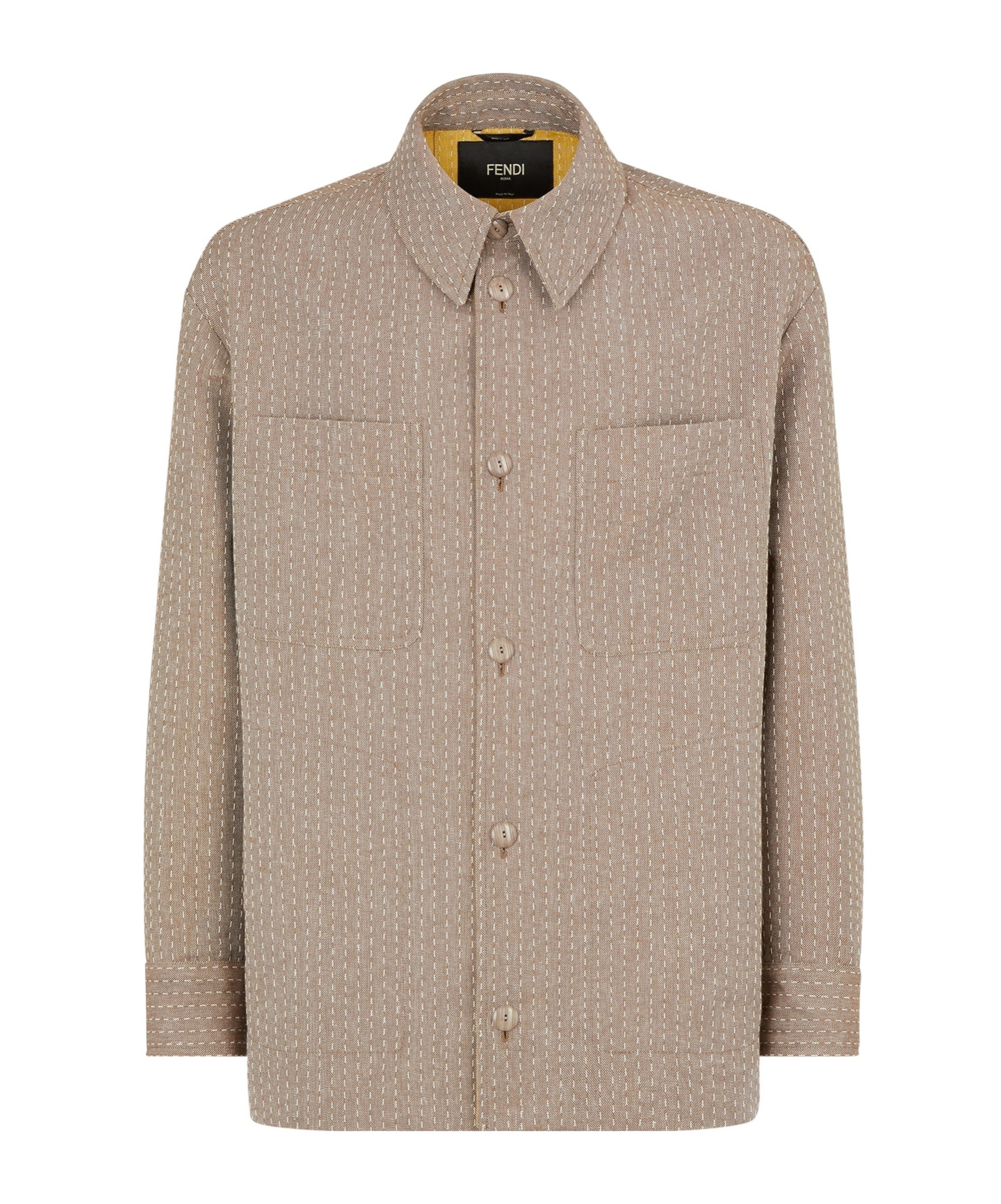 Fendi Single-breasted Jacquard Jacket In Neutral