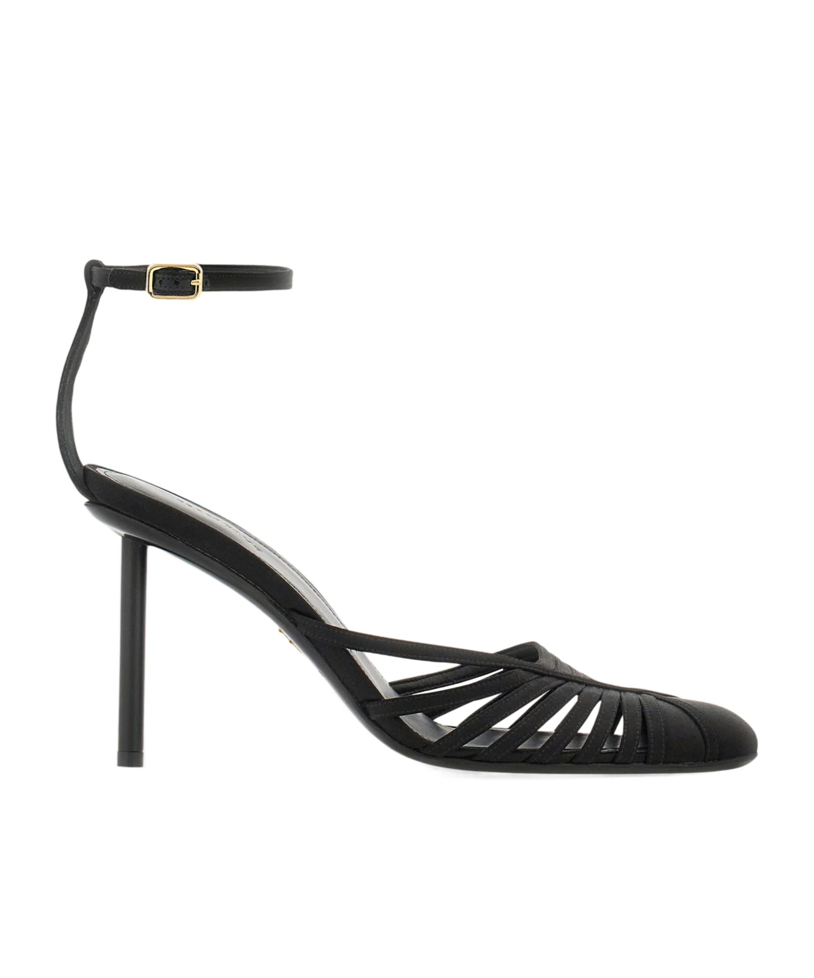 Ferragamo Nappa Leather Ermelia Pumps With Ankle Strap In Black