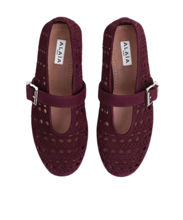 Alaïa Ballet Flats In Vienne Suede In Brown